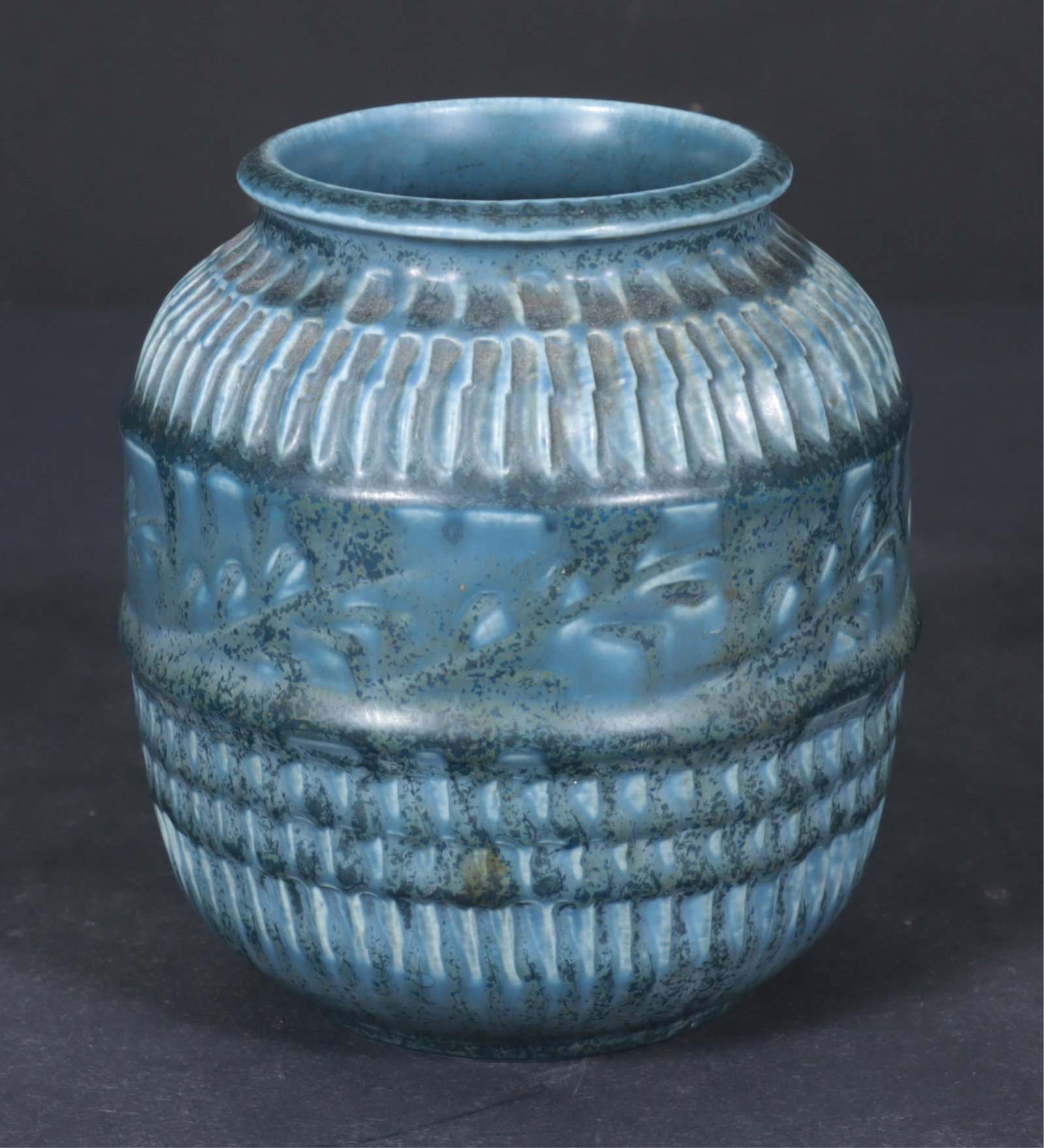 Rookwood Pottery Bud Vase: Antique Rookwood pottery bud vase, circa 1930, mold number 6229, blue mat glaze finish.