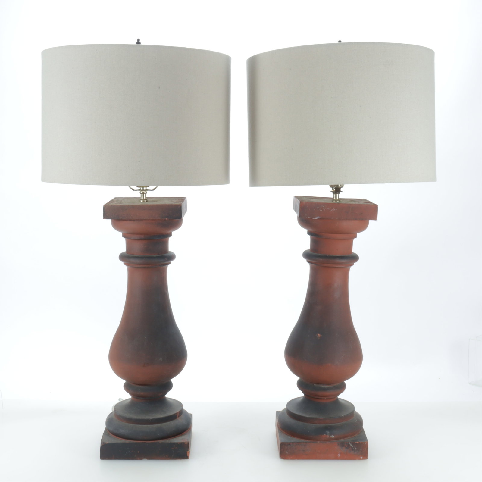 Pair of Classical Style Terracotta Table Lamps (1 of 9)