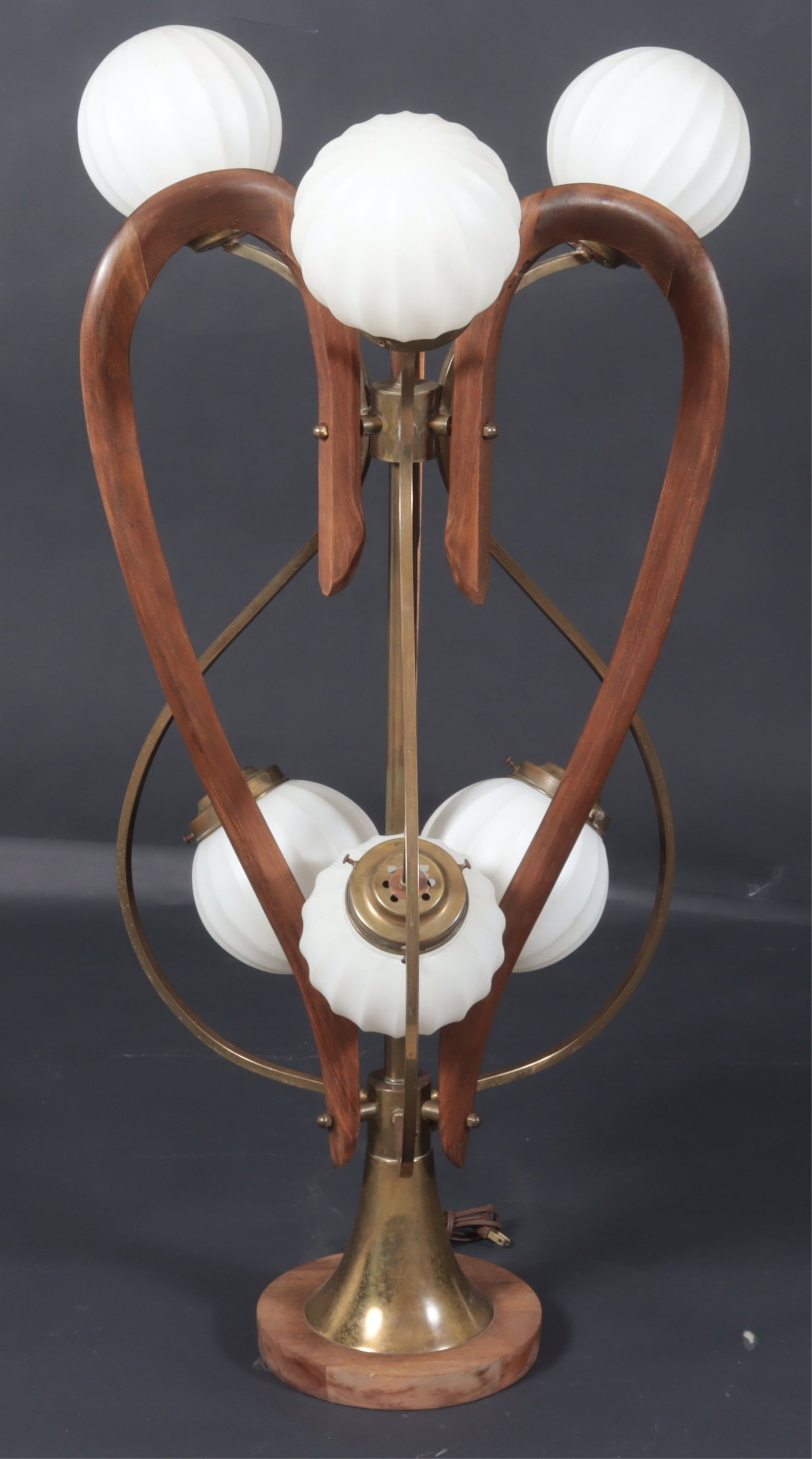 Adrian Pearsall Walnut & Brass Lamp, c.1970 (1 of 6)