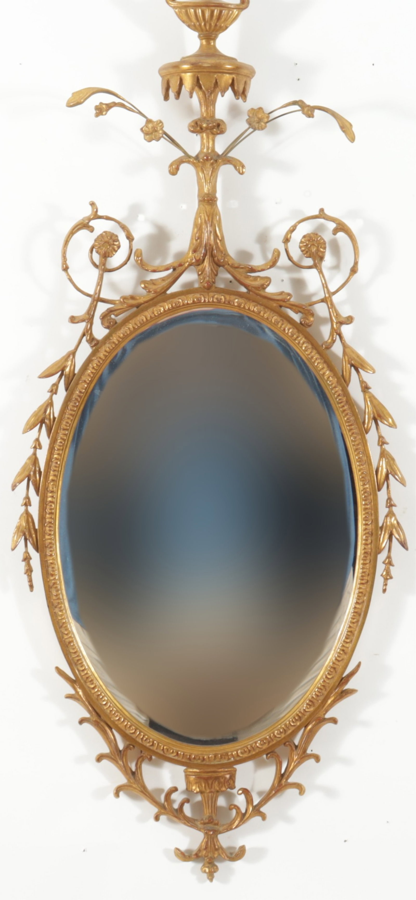 Georgian Adams Style Oval Gilt Beveled Mirror (1 of 4)