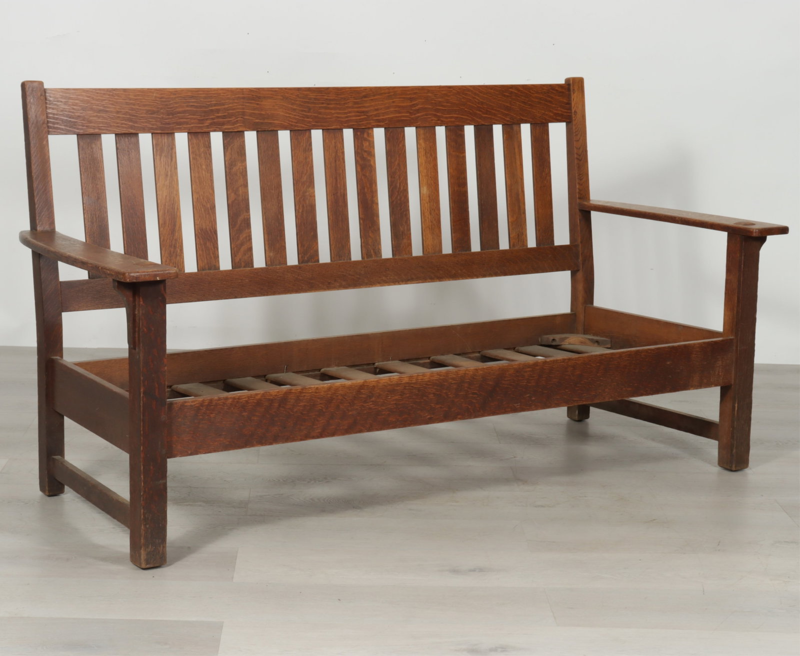 Charles Limbert Mission Style Oak Bench (1 of 11)