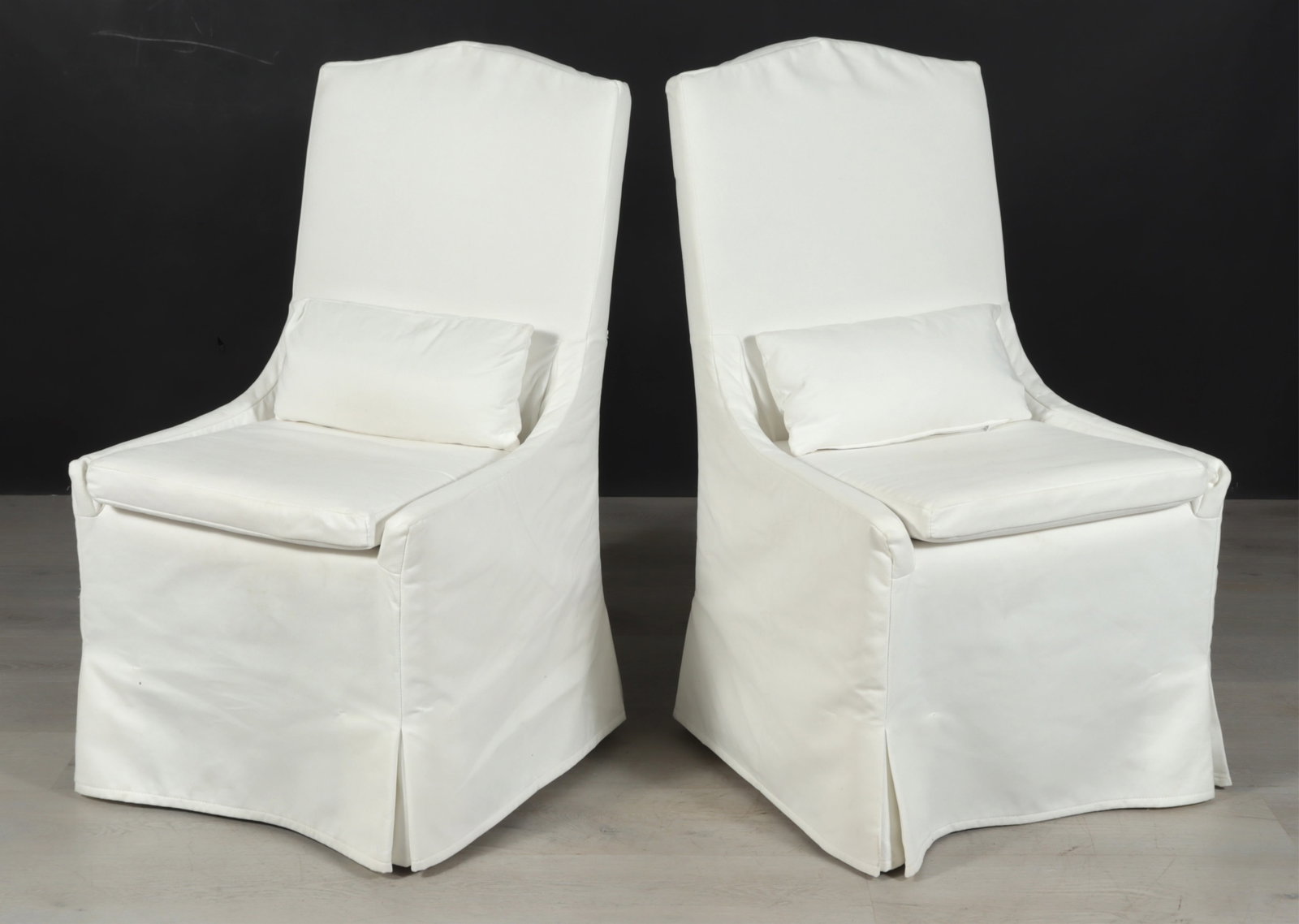 Pair Restoration Hardware Slipcovered Chairs (1 of 6)