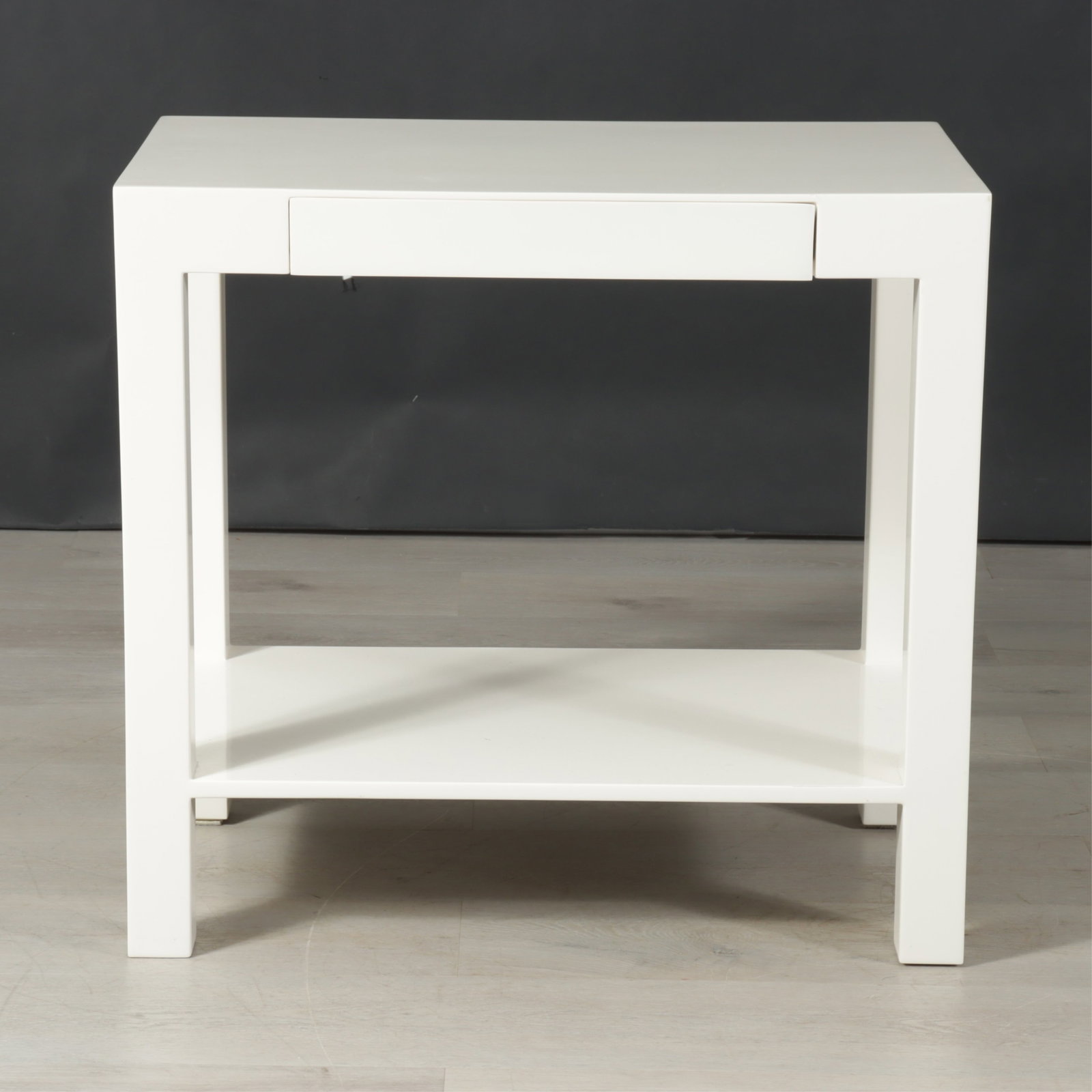 White Lacquer Side Table - 2