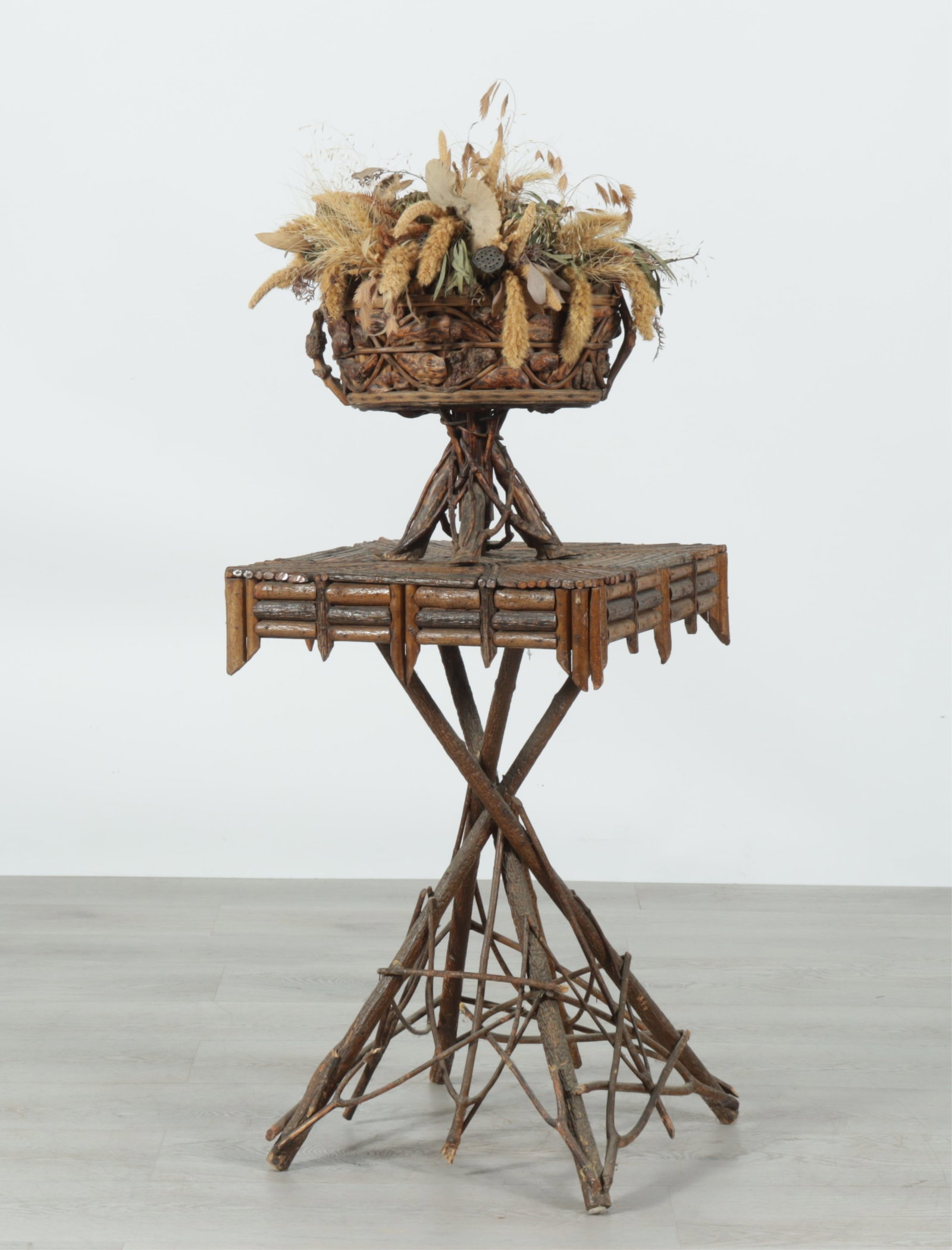 Adirondack Twig Side Table and Root Planter (1 of 12)
