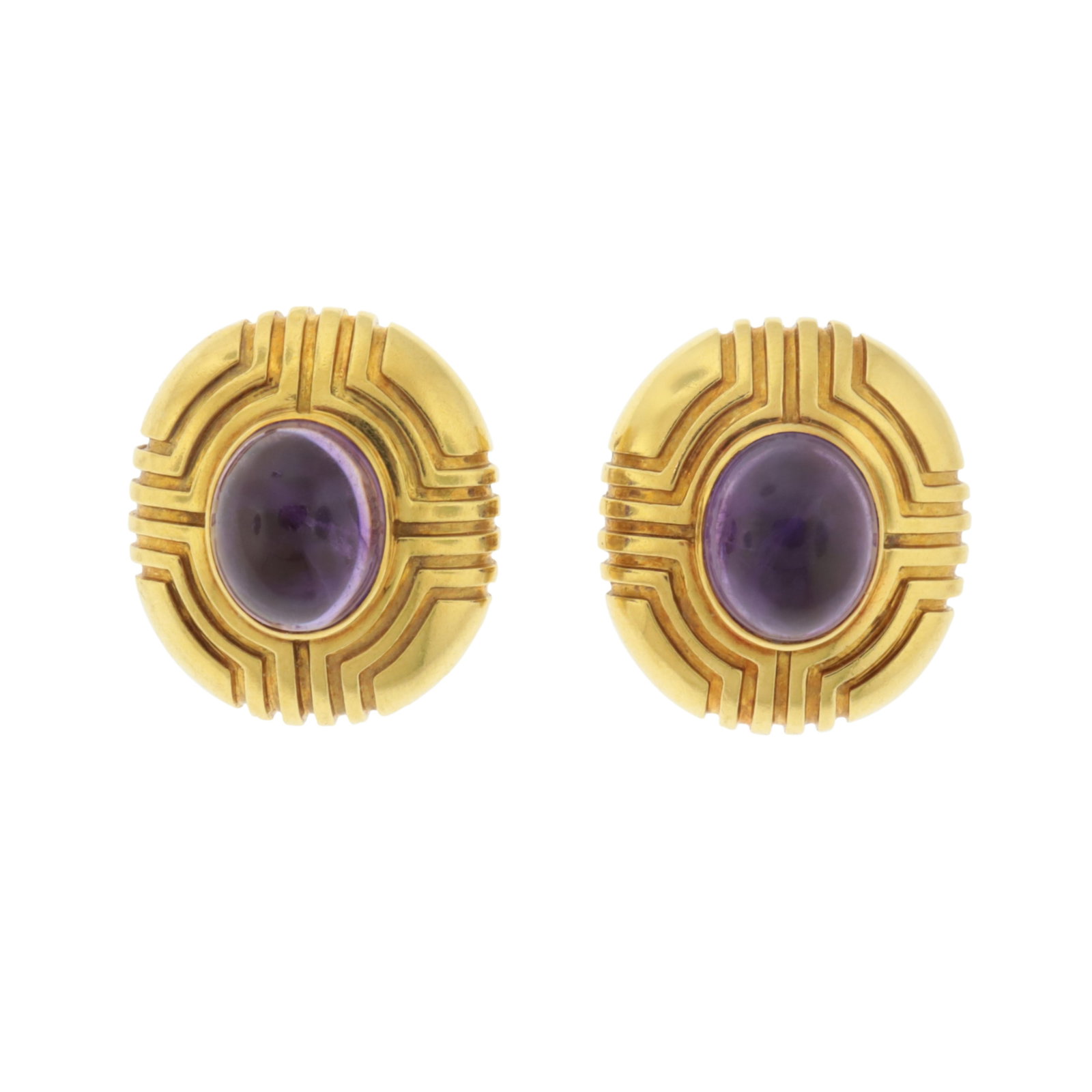 Pair of 18K Gold and Amethyst Earrings (1 of 5)