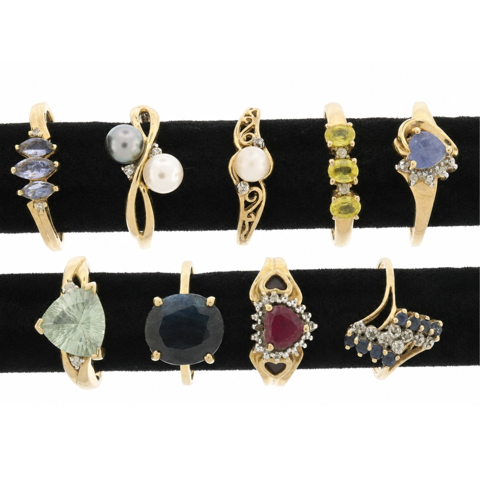 Group of Gold and Gem-Set Rings (1 of 3)