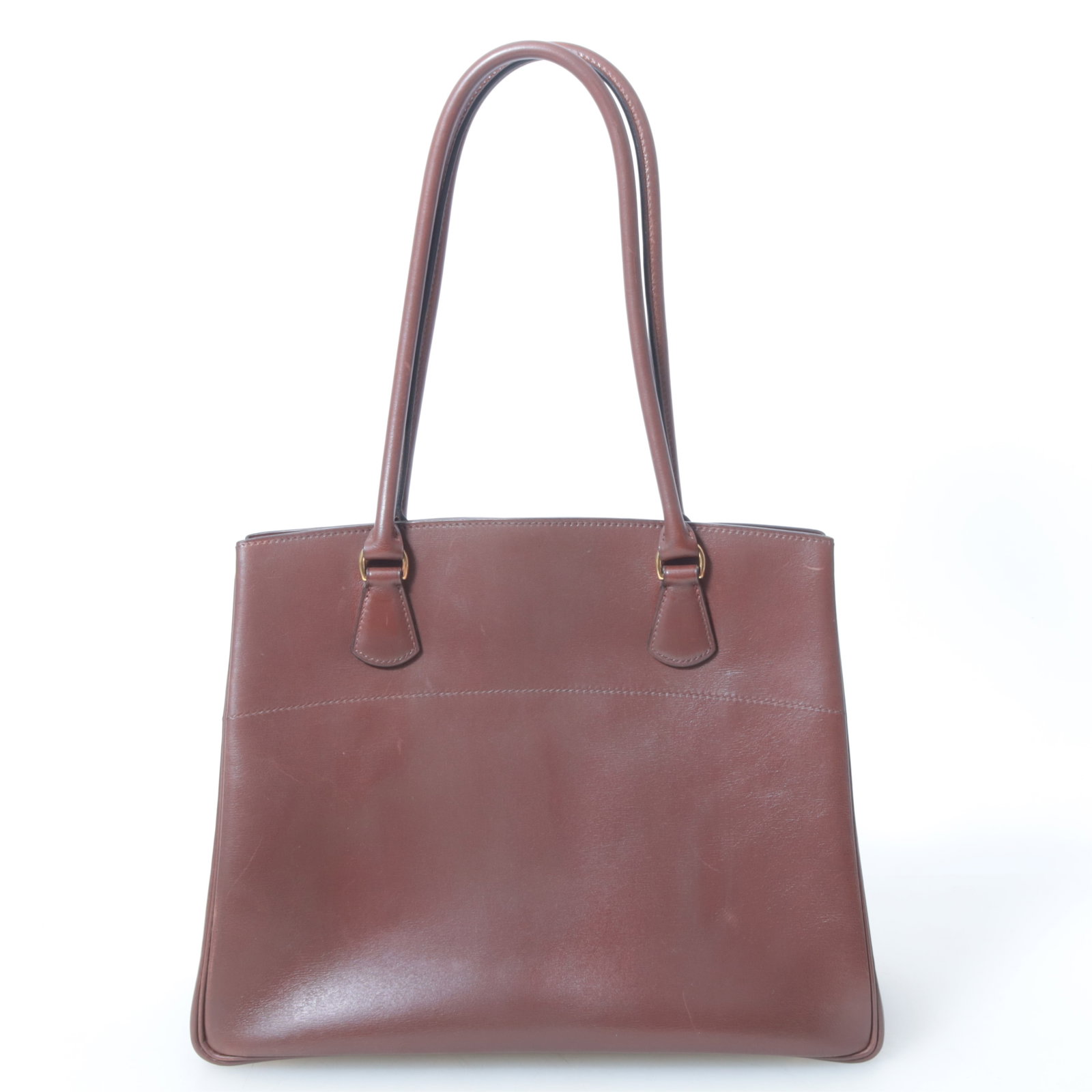 Hermes Noisette Calf Box Leather LA Bag, 30 cm: Hermes LA Bag with Noisette Calf Box leather exterior with two slip pockets and Cigare Chevre leather interior with one slip pocket and one detachable slip pocket. 9" H x 12" W x 4.5" D Property from 