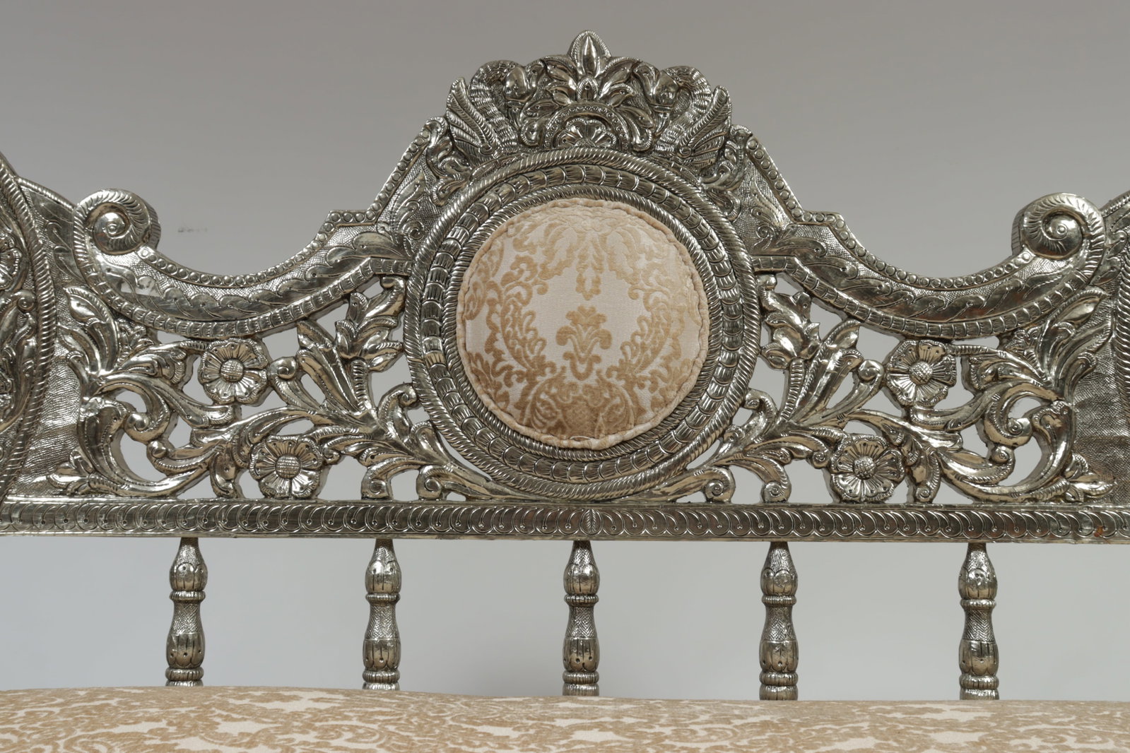 Indian Repousse Brass Veneered Settee - 6