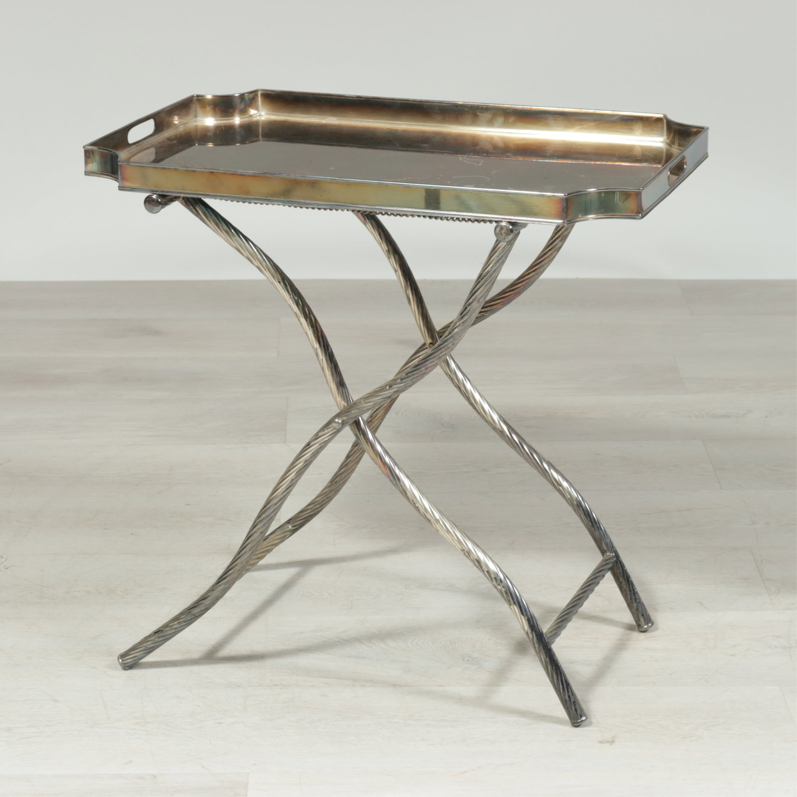 Midcentury Italian Silverplate Folding Tray Table (1 of 4)