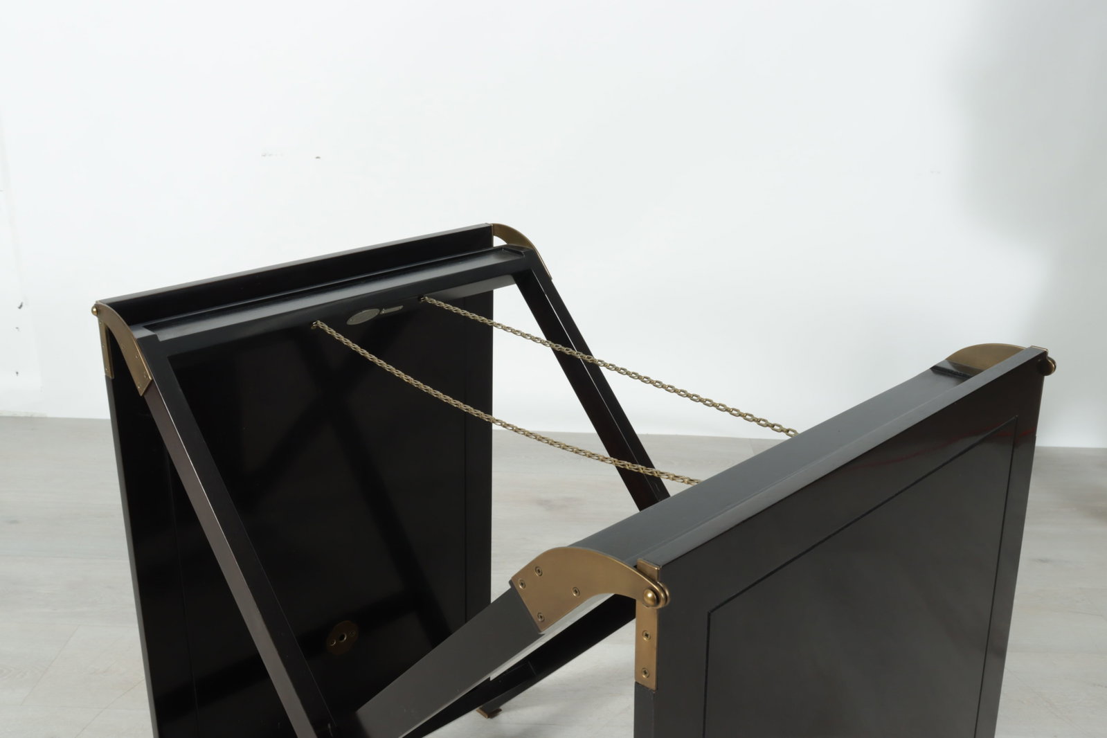 Baker Black Lacquer Folding Campaign Table - 7