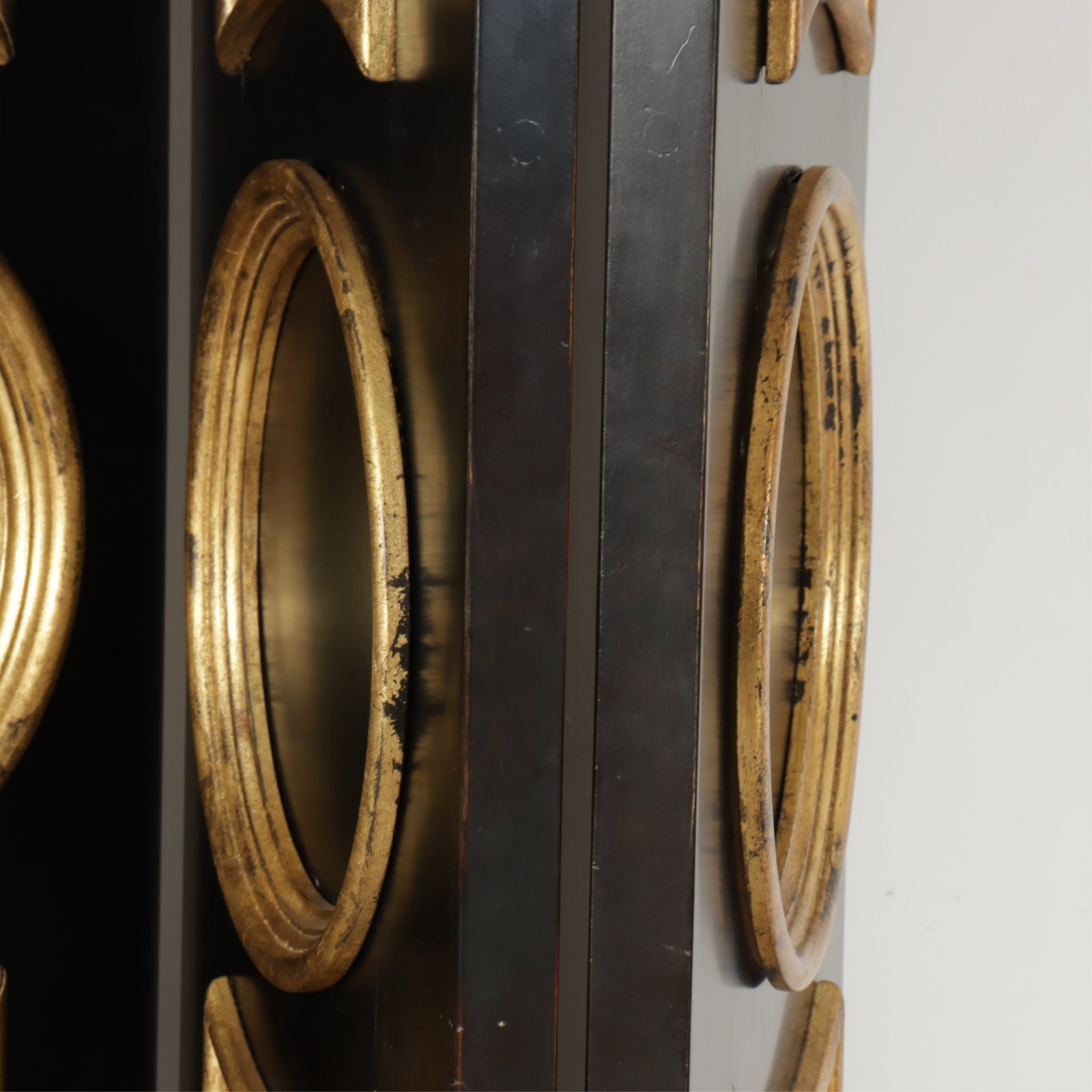 Classical Style Parcel-Gilt Black Painted Screen - 4