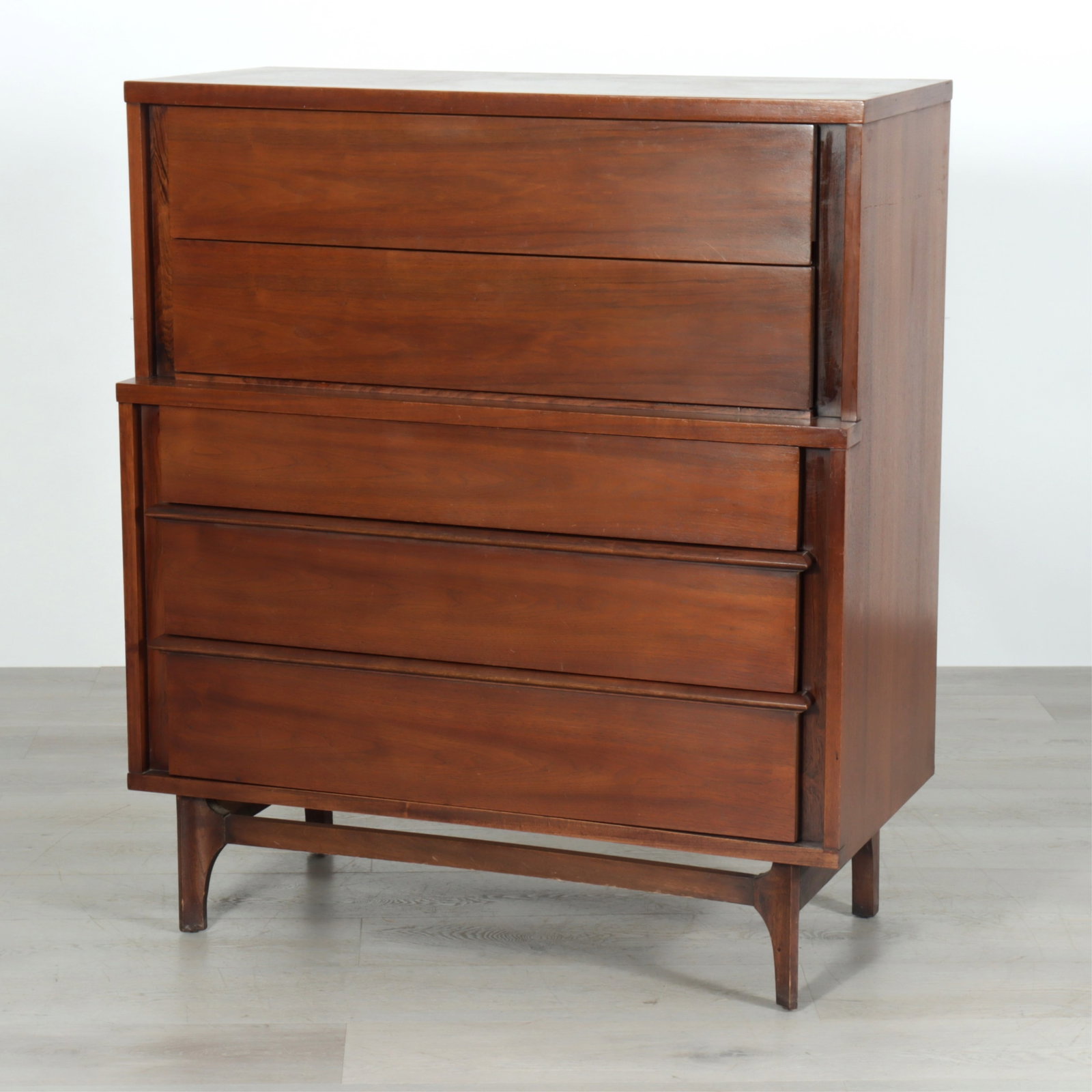 Kent Coffey Predicta Walnut Tall Chest of Drawers: Kent Coffey Predicta Walnut Tall Chest of Drawers 46.25" H x 40" W x 19.25" D