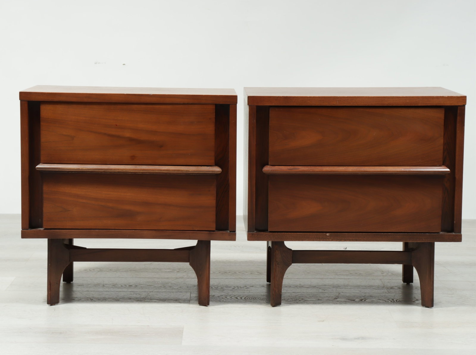 Pair Kent Coffey Predicta Walnut Bedside Tables - 2