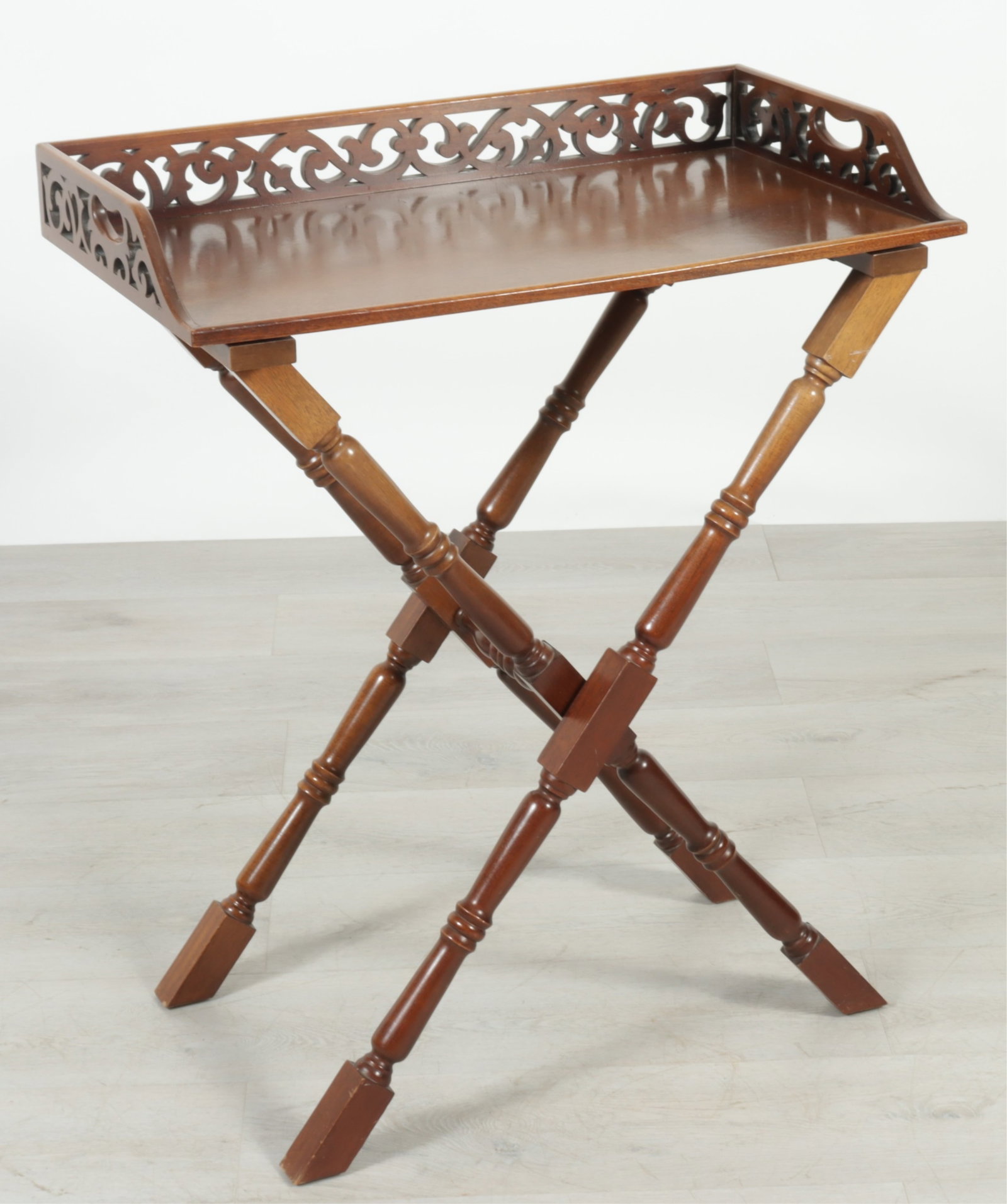 George III Style Mahogany Folding Tray on Stand (1 of 10)