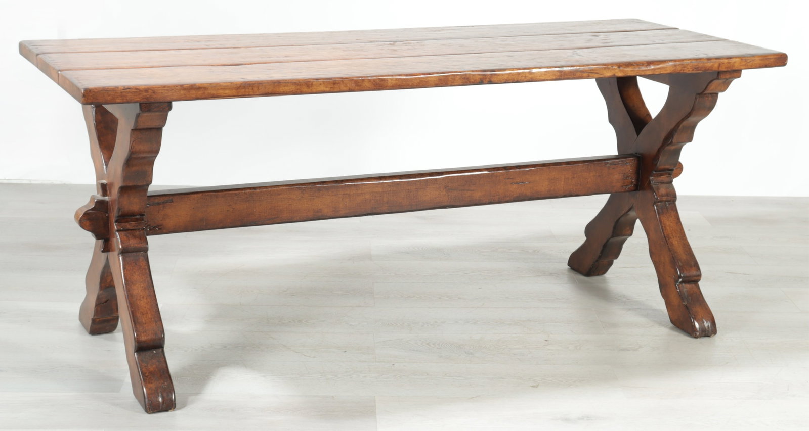 Country Walnut Trestle Tavern Table (1 of 9)