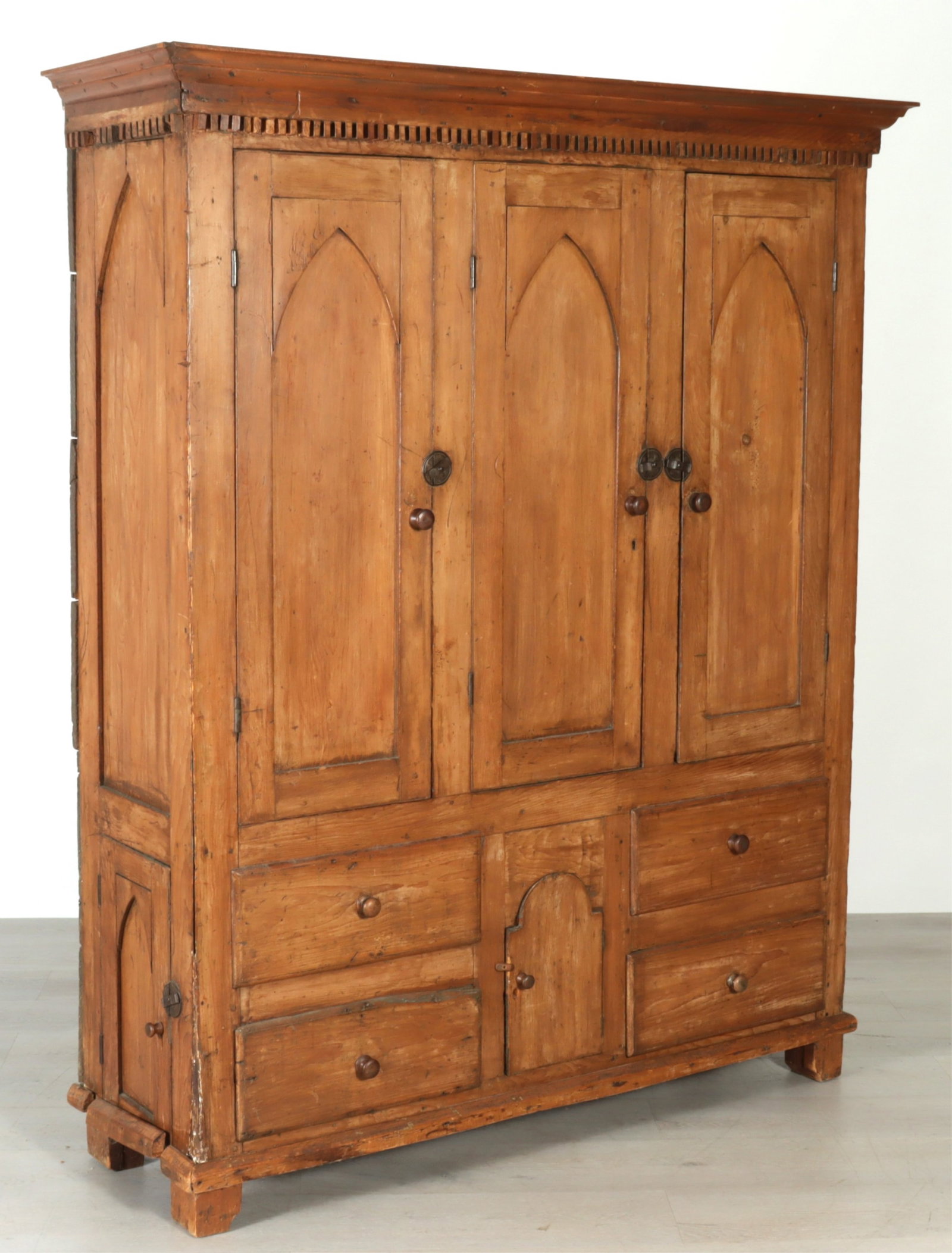 Gothic Revival Pine Cabinet, Hudson River, 19th C (1 of 11)