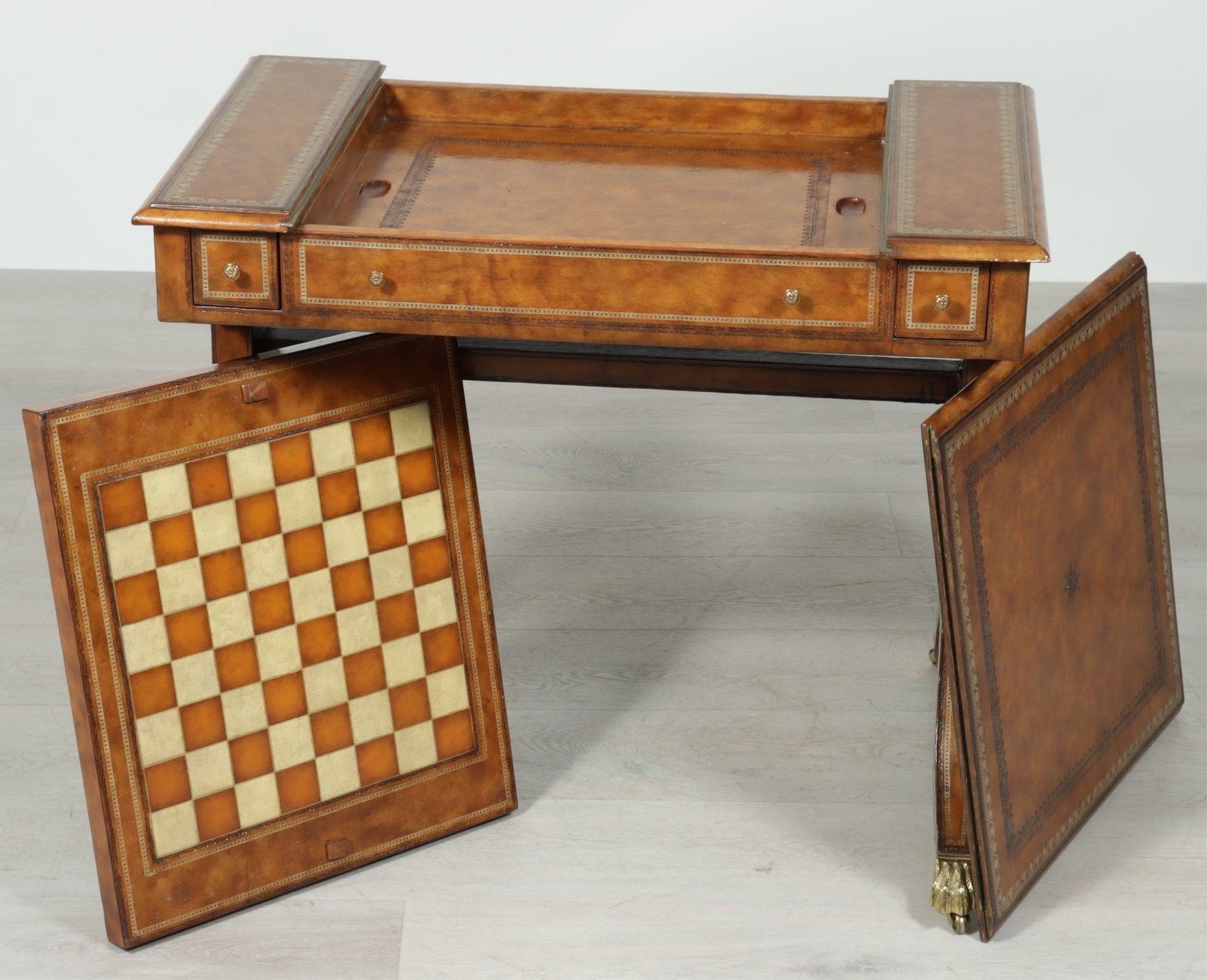 Maitland Smith Leather Veneer Backgammon Table - 5