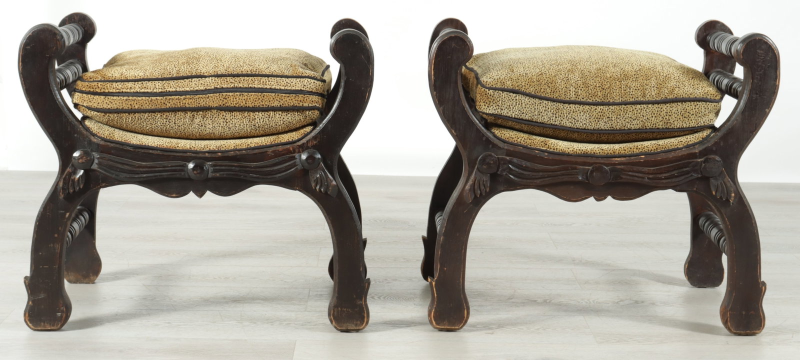 Pair Classical Style Curule Benches - 2