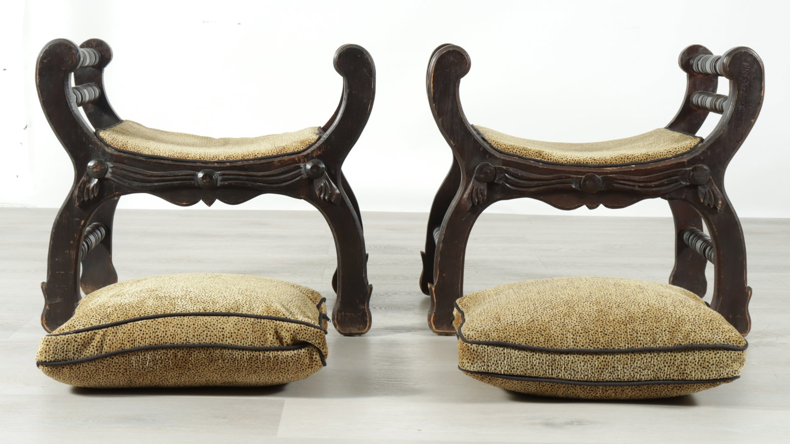 Pair Classical Style Curule Benches - 3