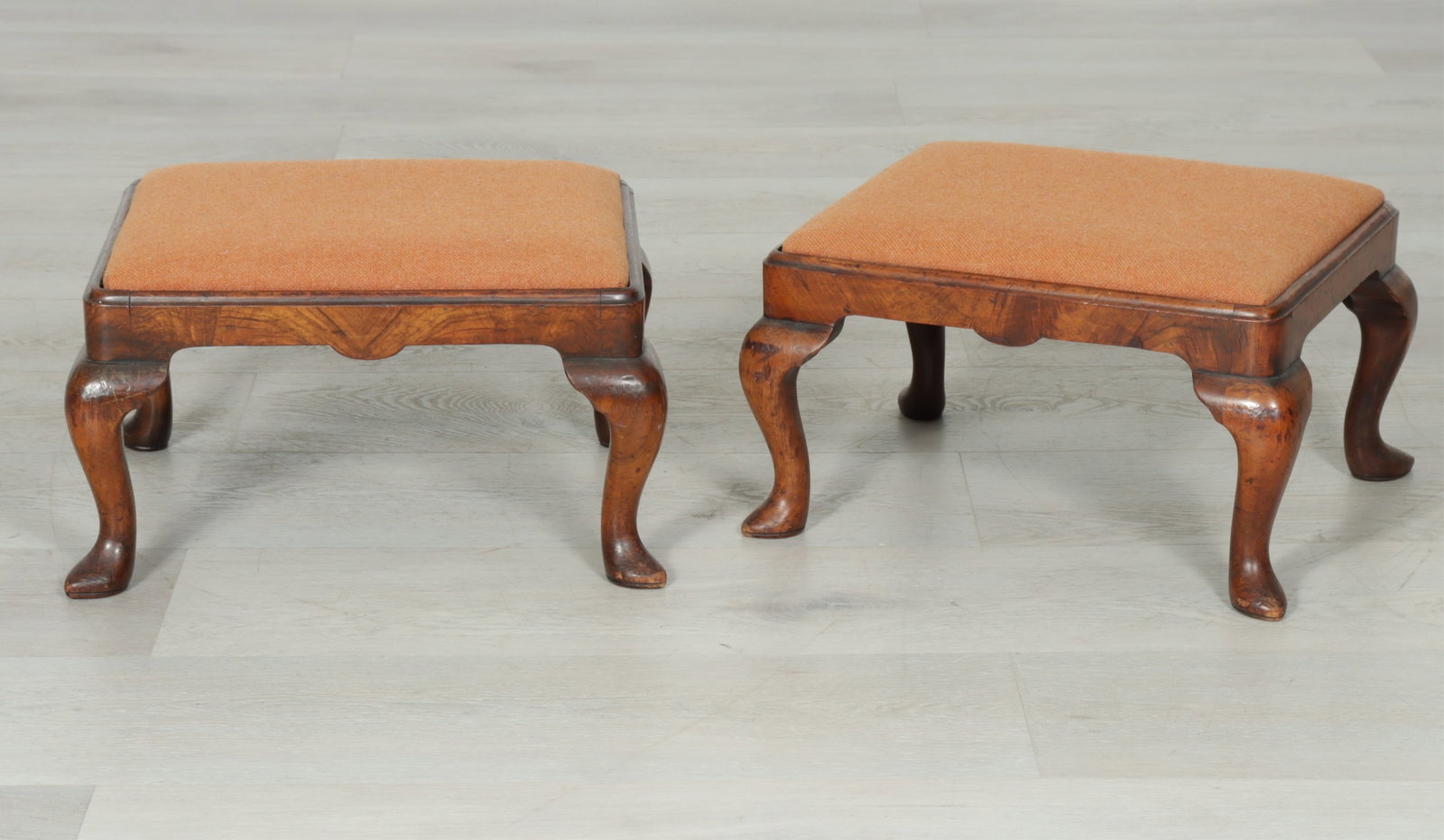 Pair George III Style Mahogany Footstools (1 of 4)