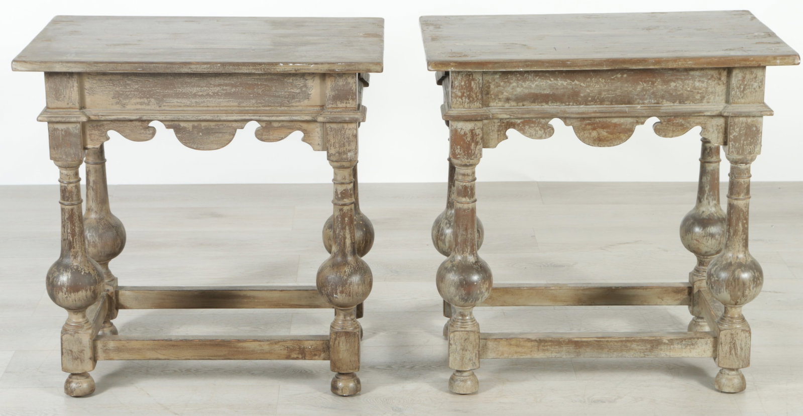 Pair Baroque Style Side Tables - 8