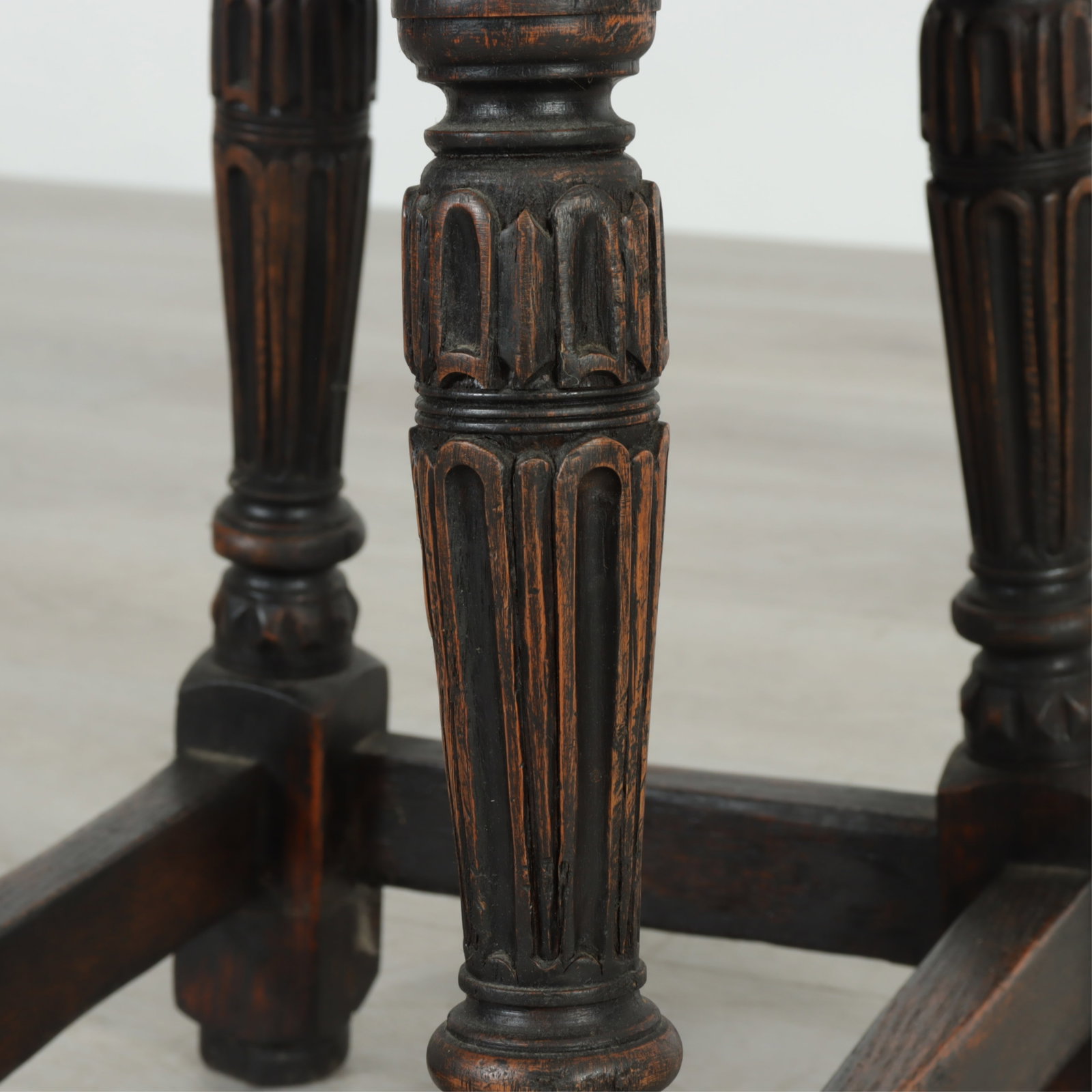 Jacobean Style Oak Joint Stool - 4