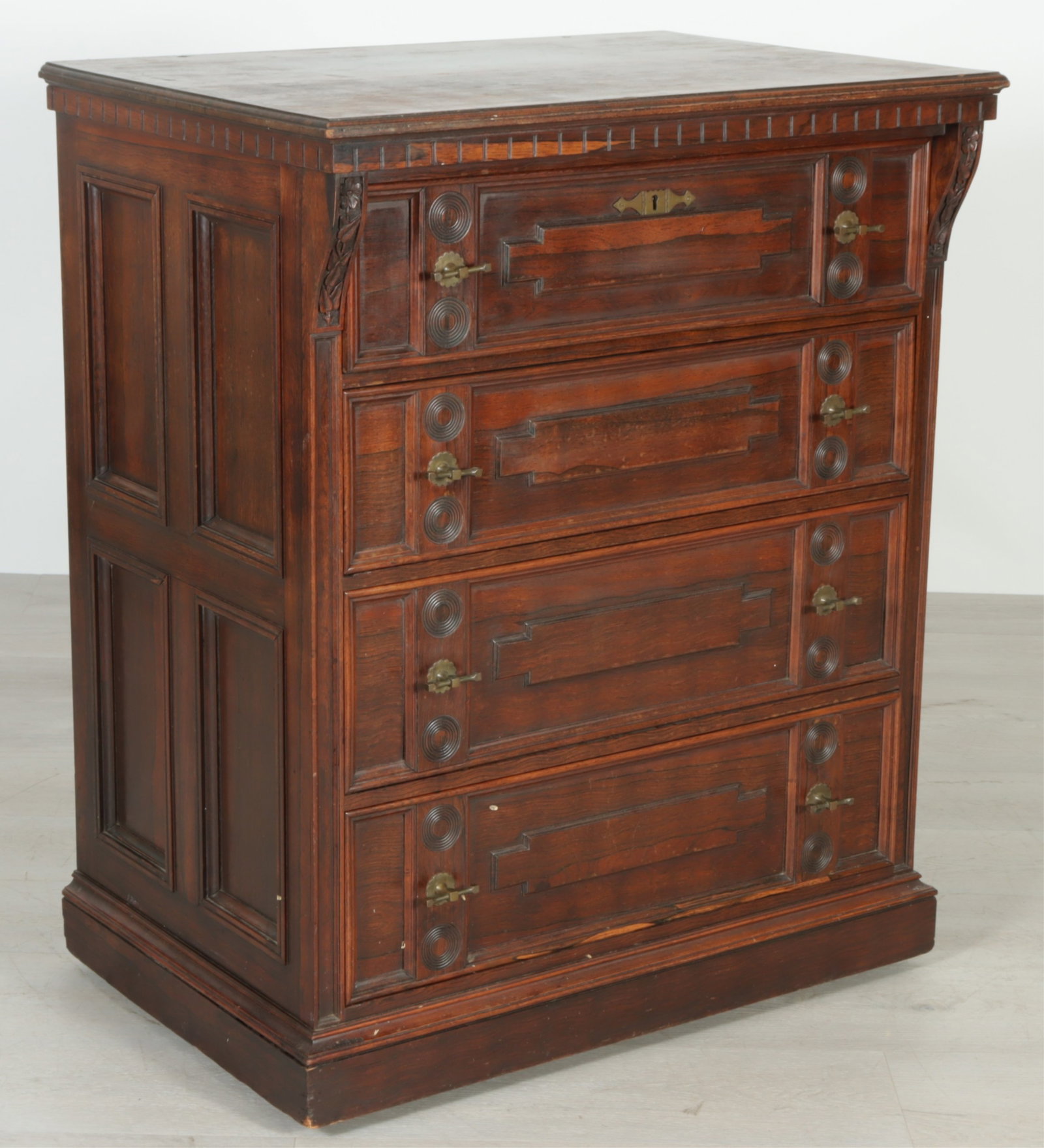 Aesthetic Movement Rosewood Chest of Drawers, 19 C (1 of 11)