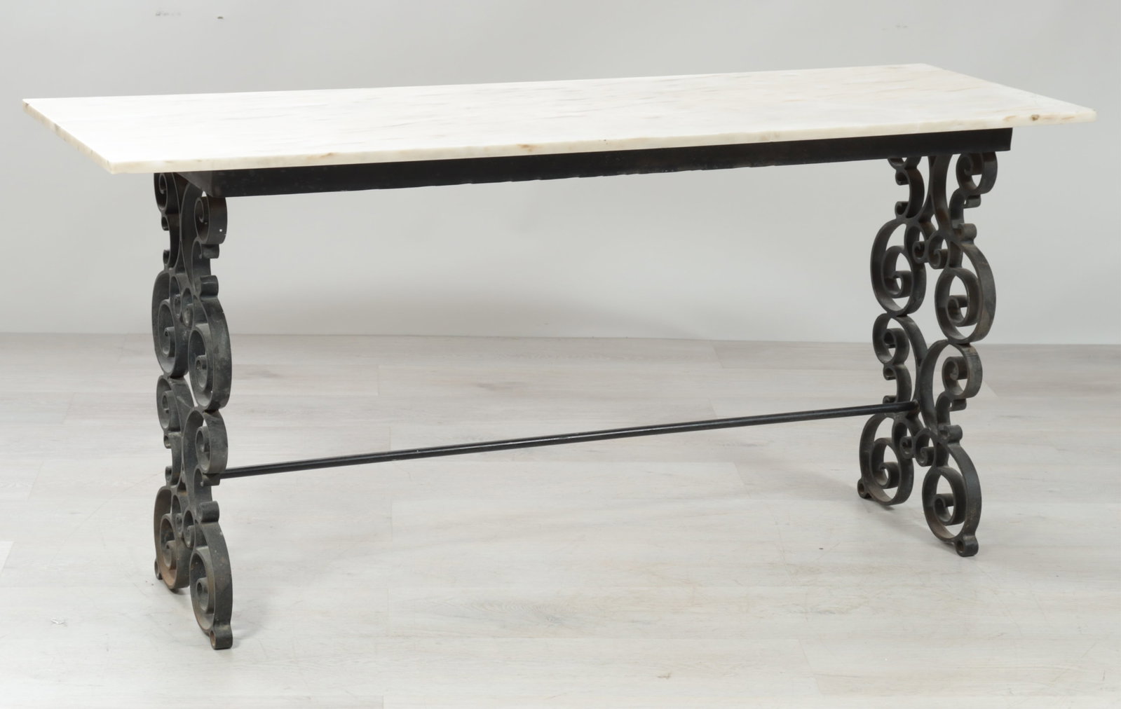 Scrolled Ironwork and Marble Console Table (1 of 5)