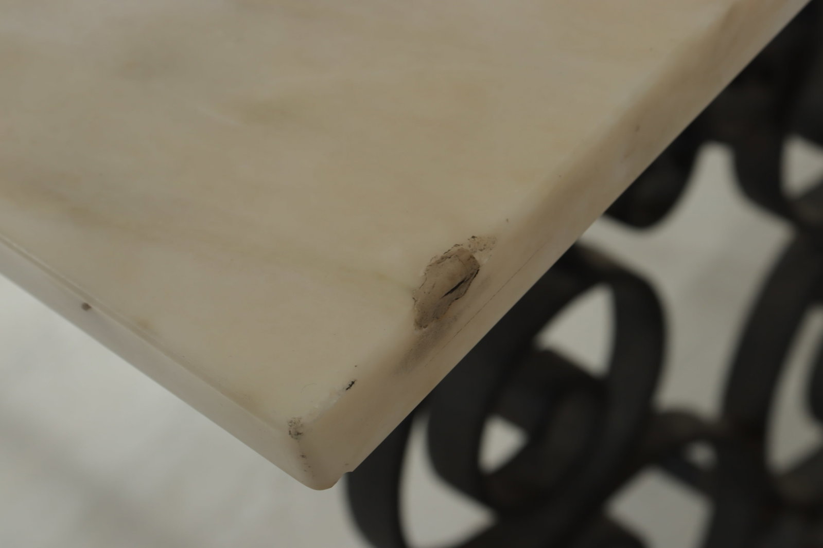 Scrolled Ironwork and Marble Console Table - 5