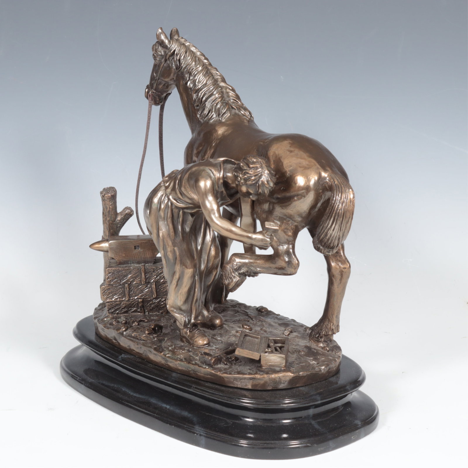 Two Bronze Equestrian Sculptures - 7