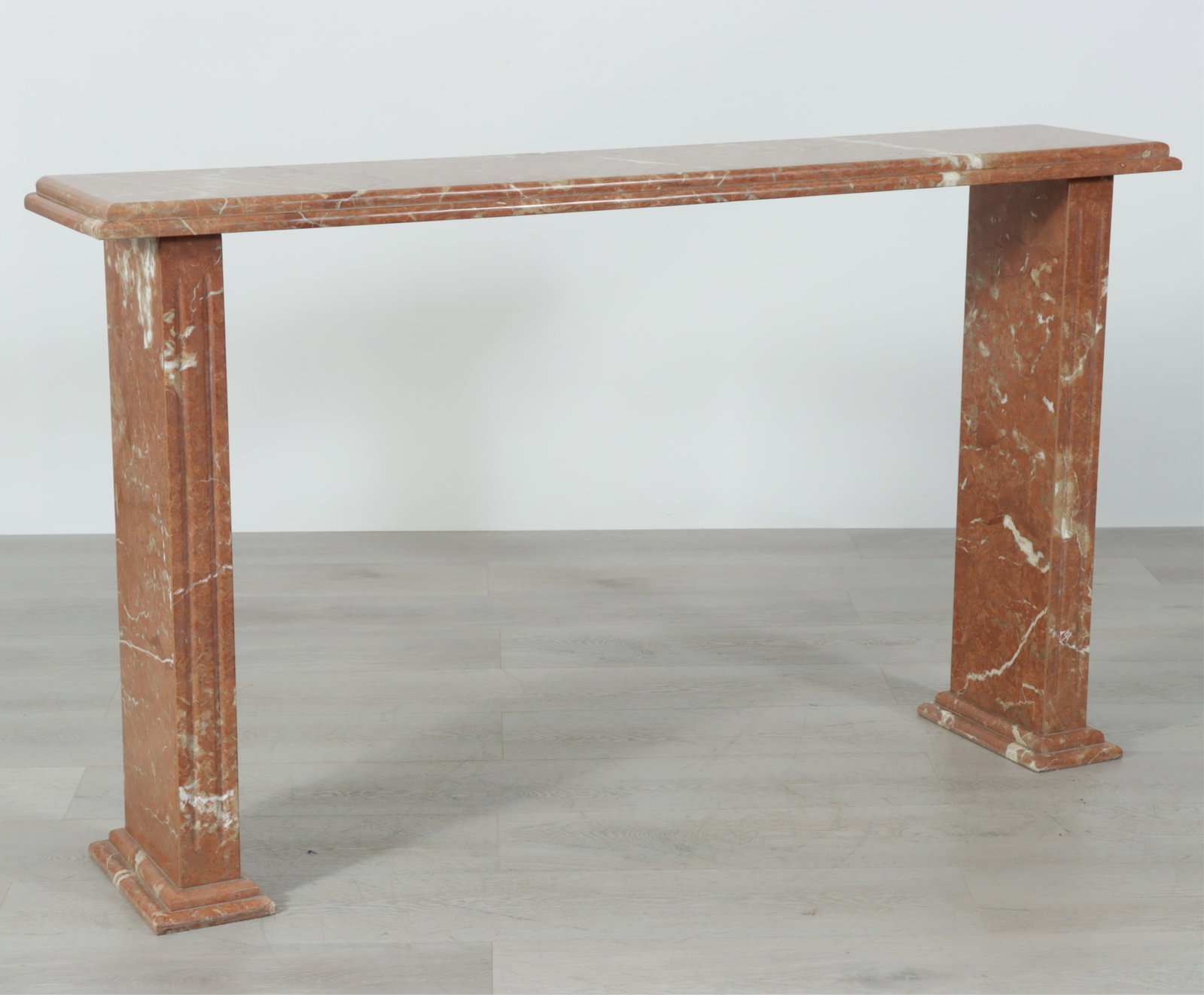 Classical Style Red Veined Marble Console - 2