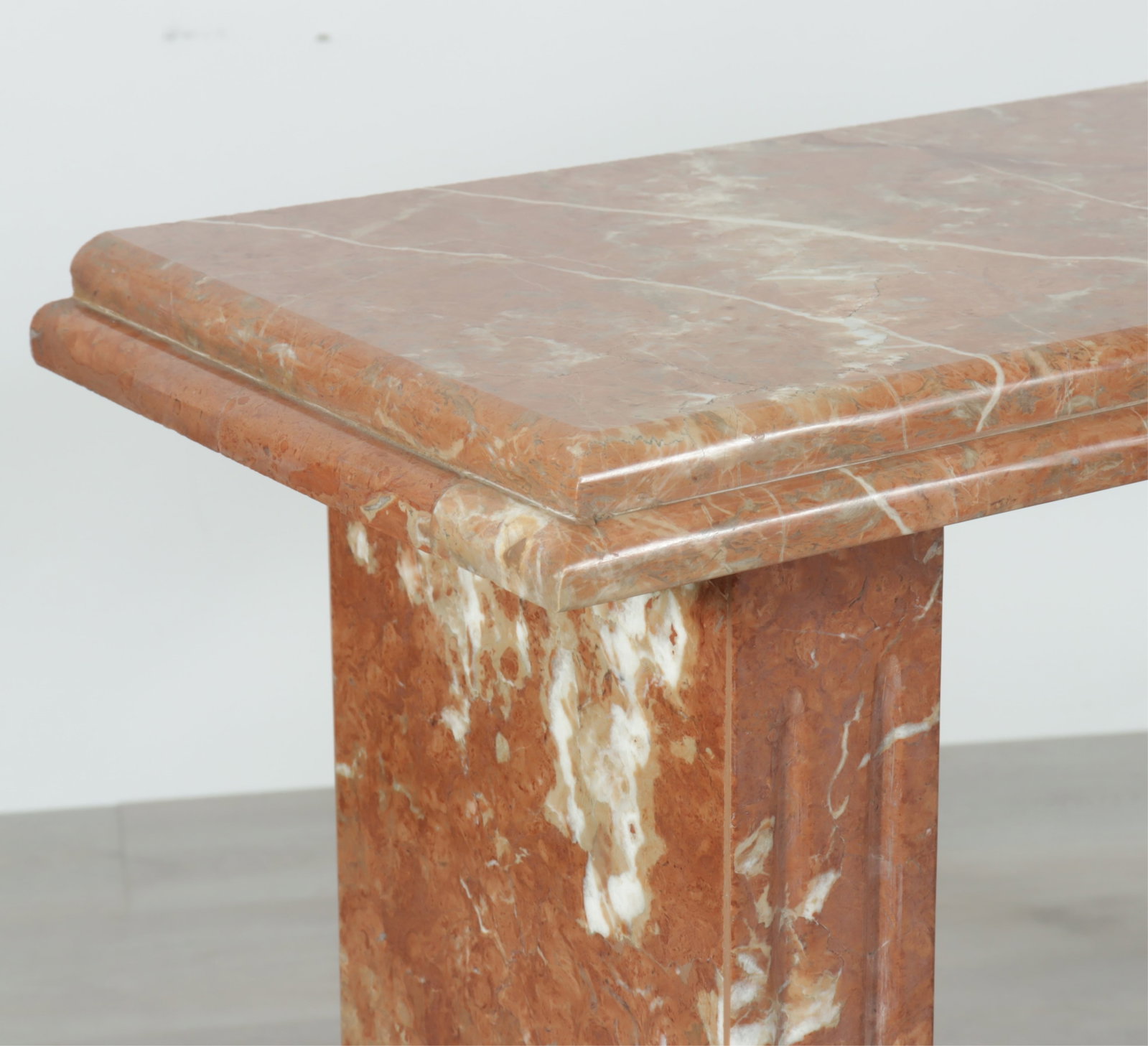 Classical Style Red Veined Marble Console - 5