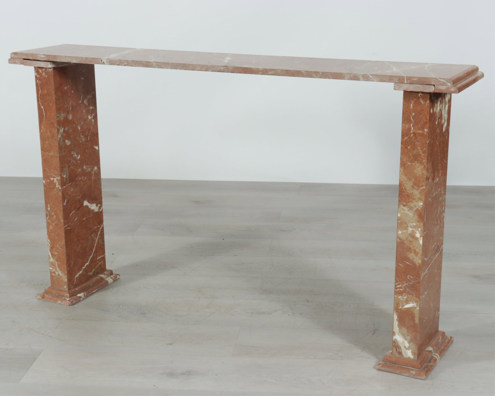 Classical Style Red Veined Marble Console - 6