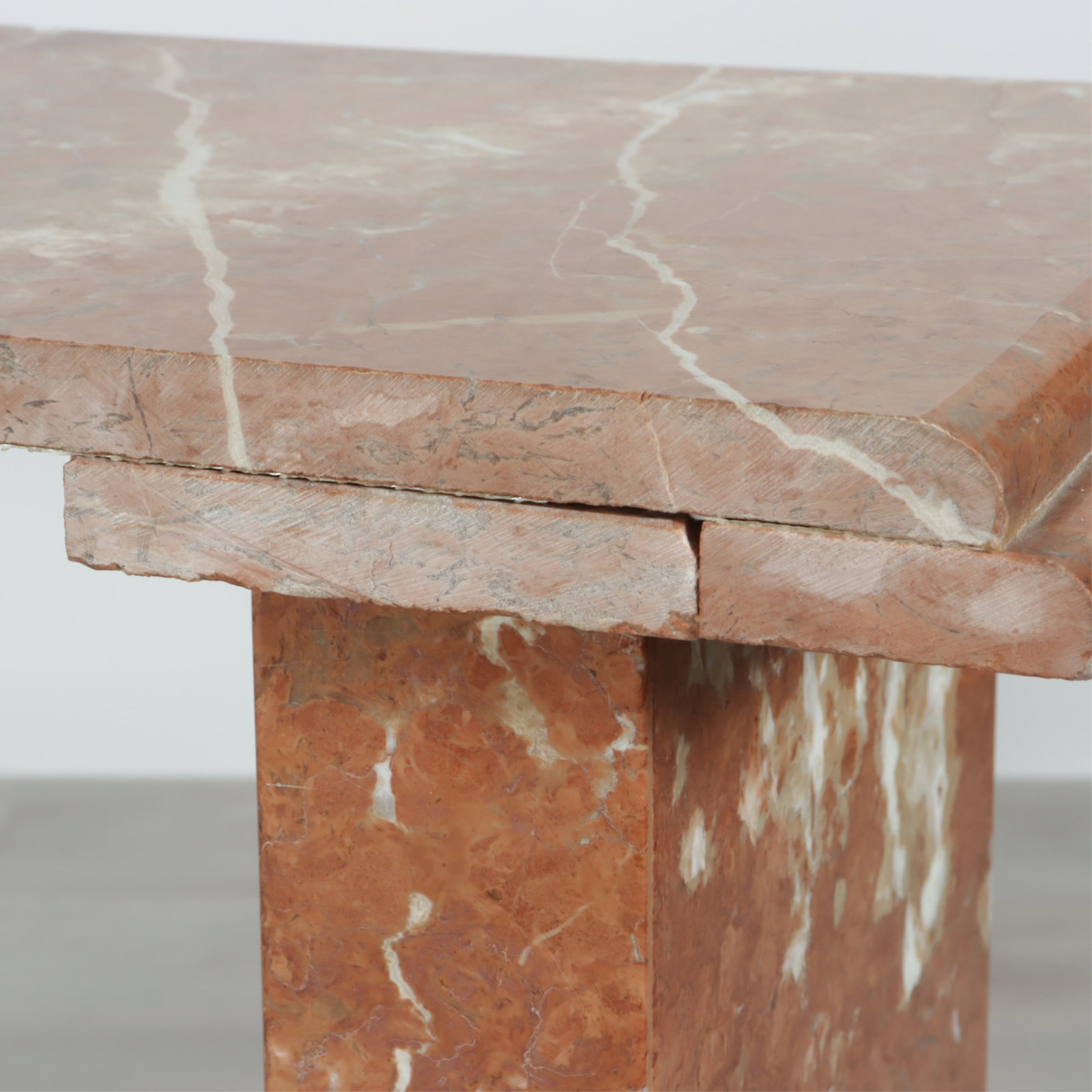 Classical Style Red Veined Marble Console - 7