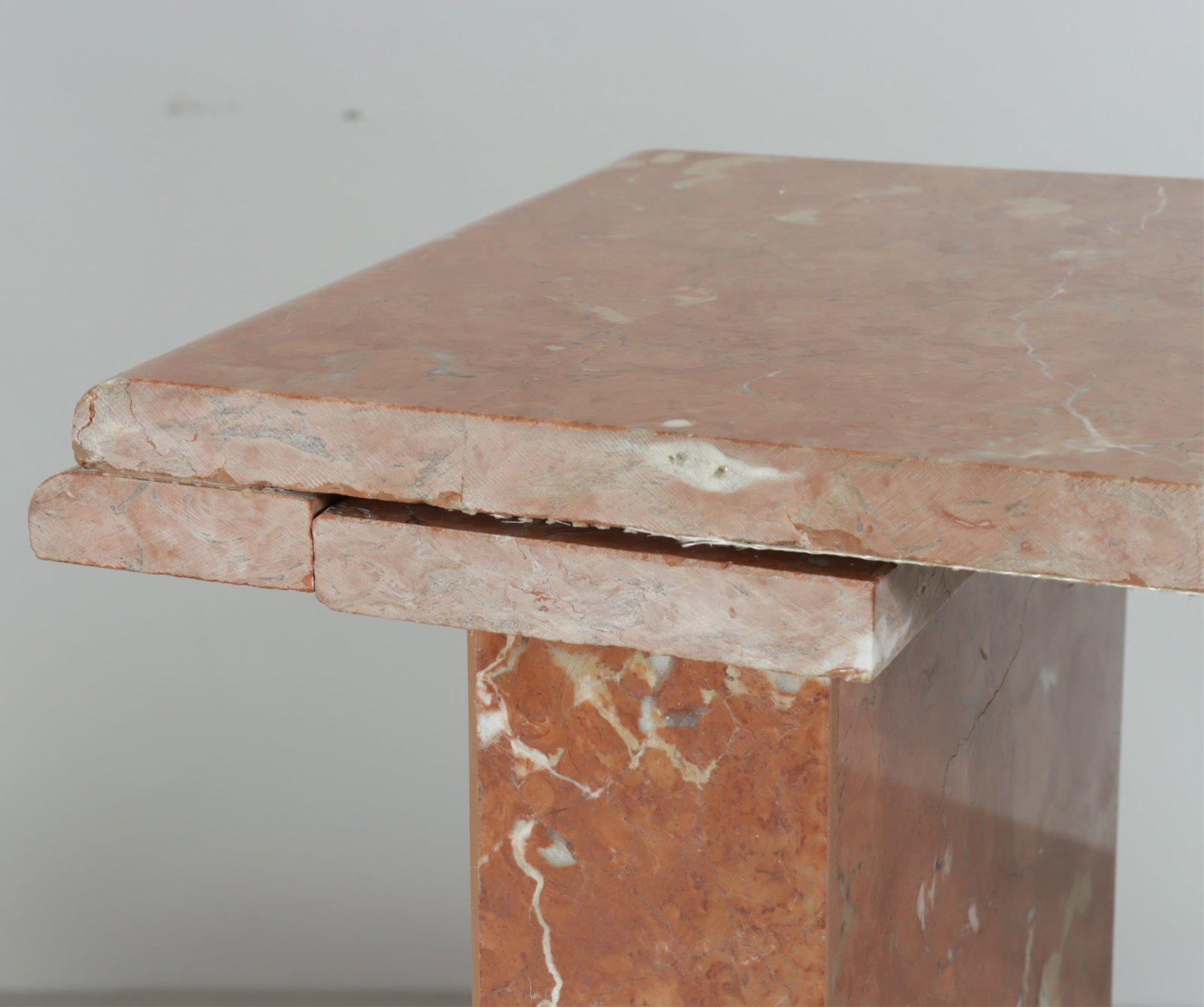 Classical Style Red Veined Marble Console - 8