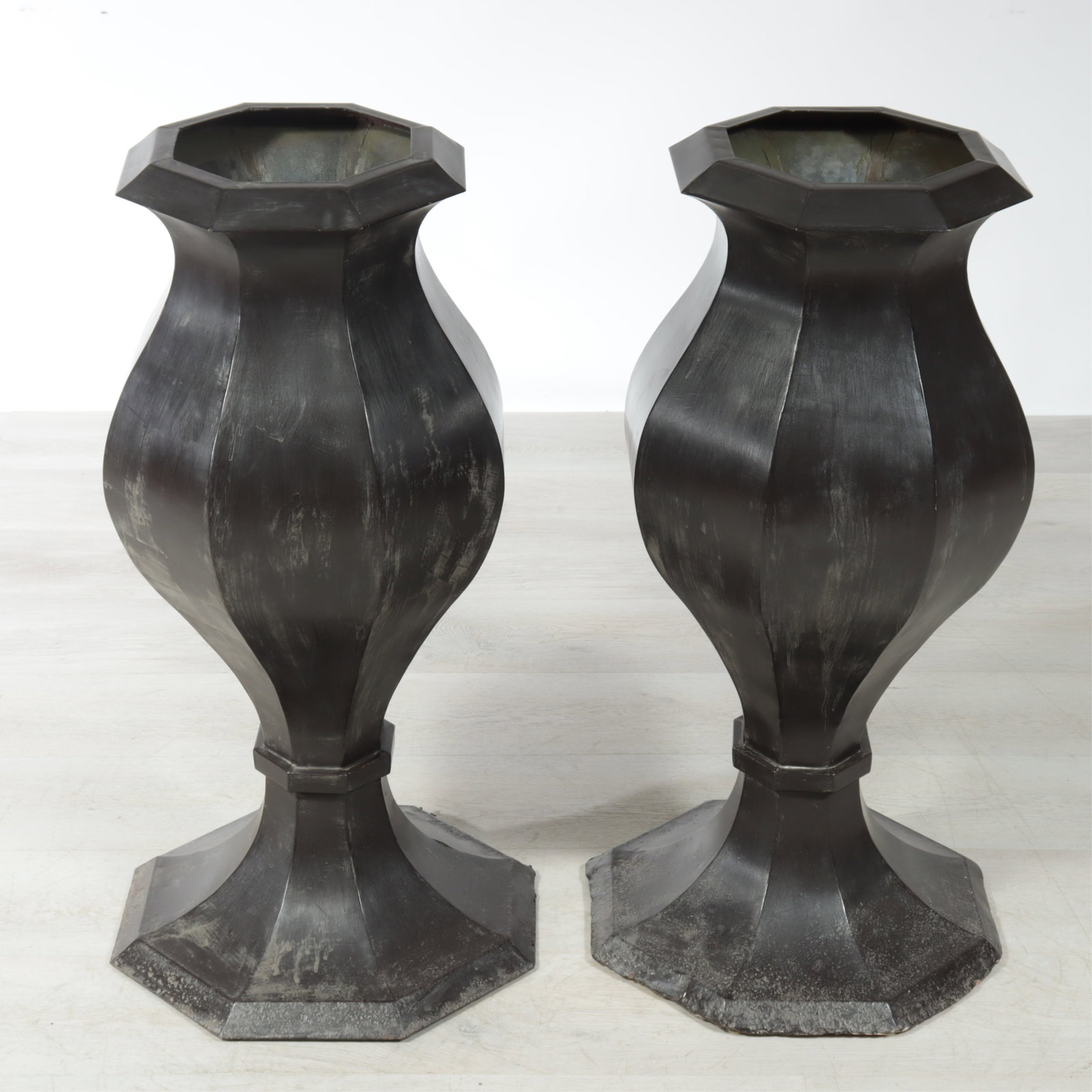 Pair Large Classical Style Tole Urns - 2
