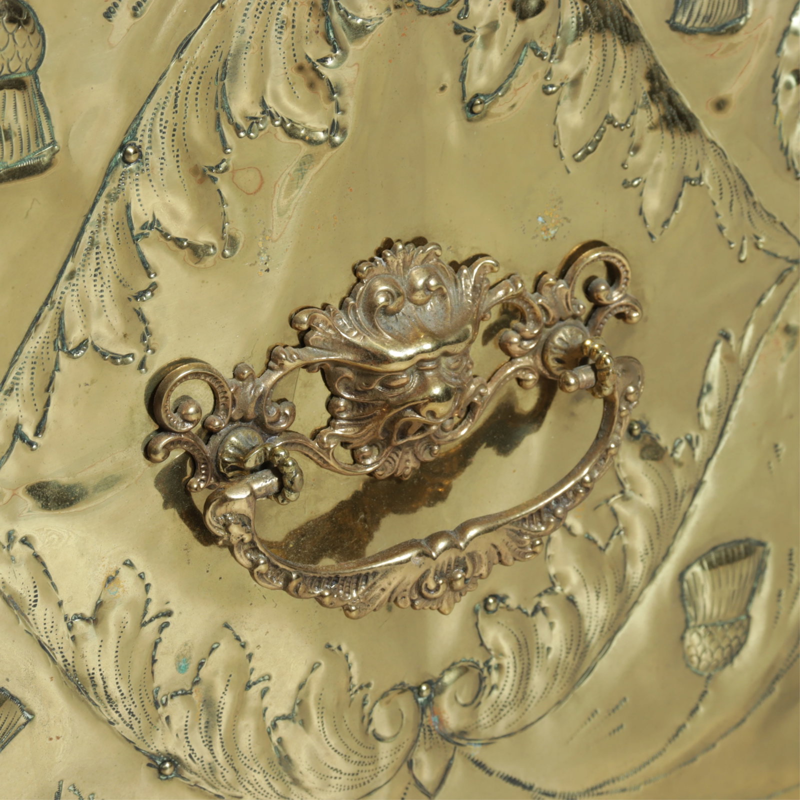 Brass Repousse Firewood Box - 10