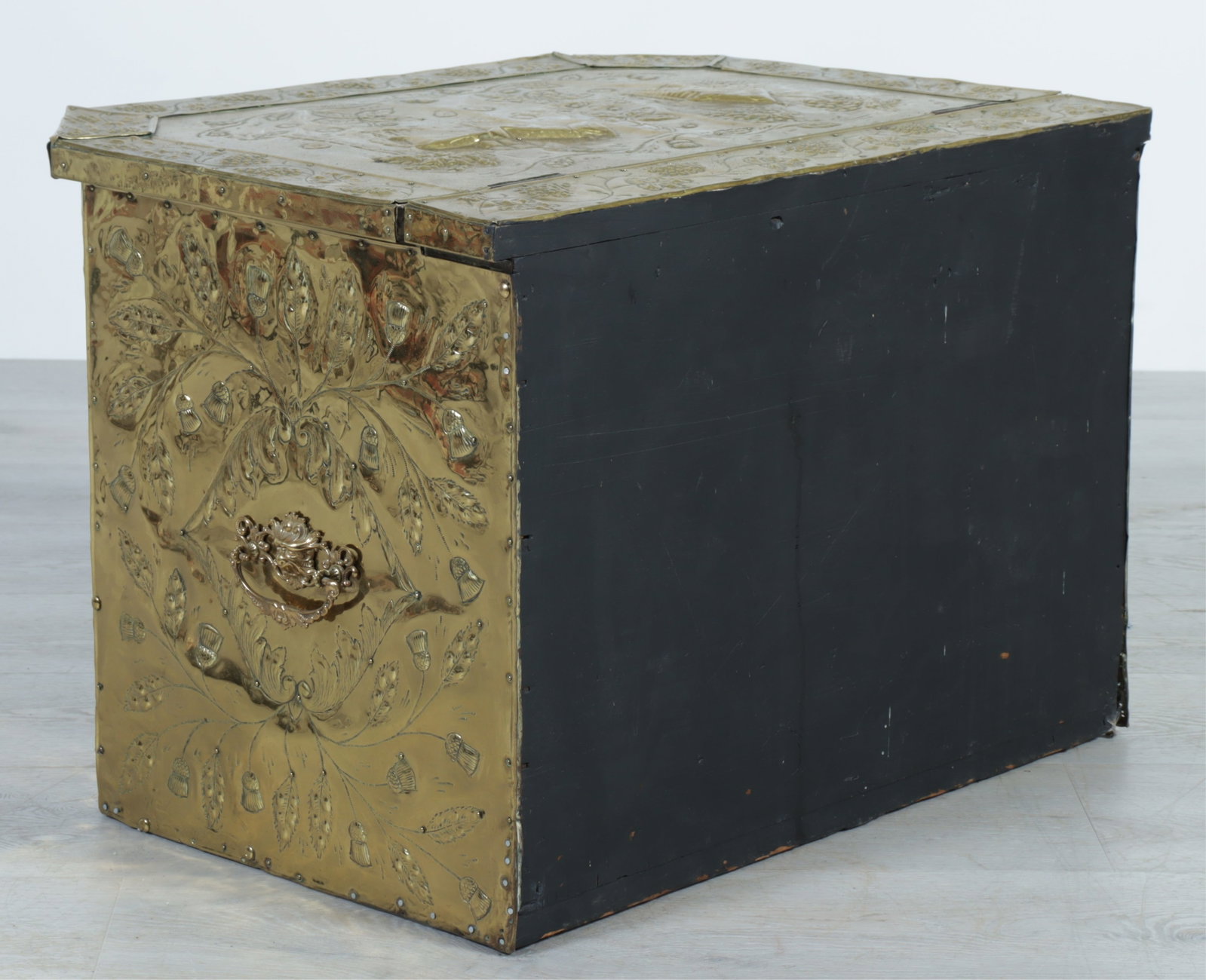 Brass Repousse Firewood Box - 5