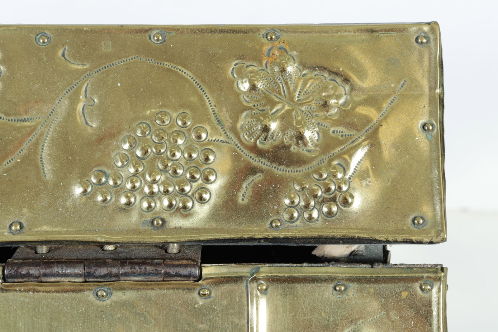 Brass Repousse Firewood Box - 7