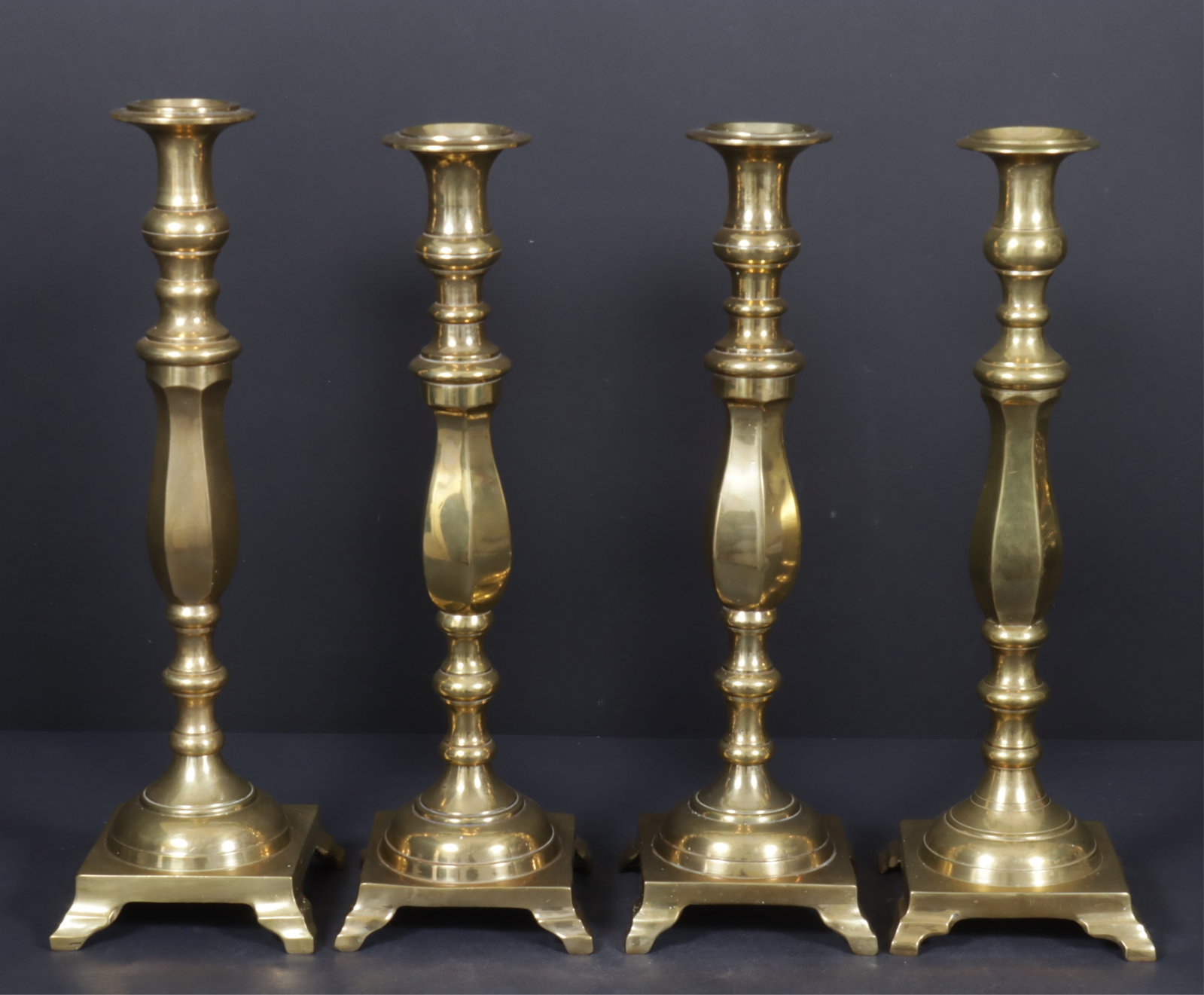 Classical Style Brass & Crystal Candlesticks - 2