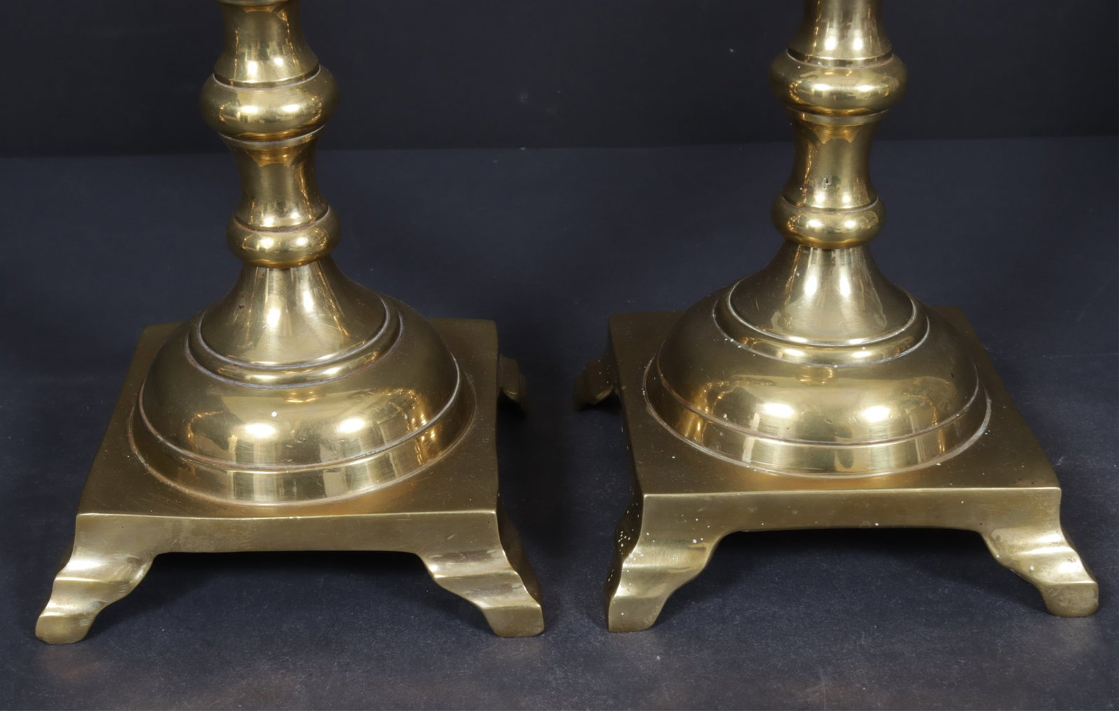 Classical Style Brass & Crystal Candlesticks - 3