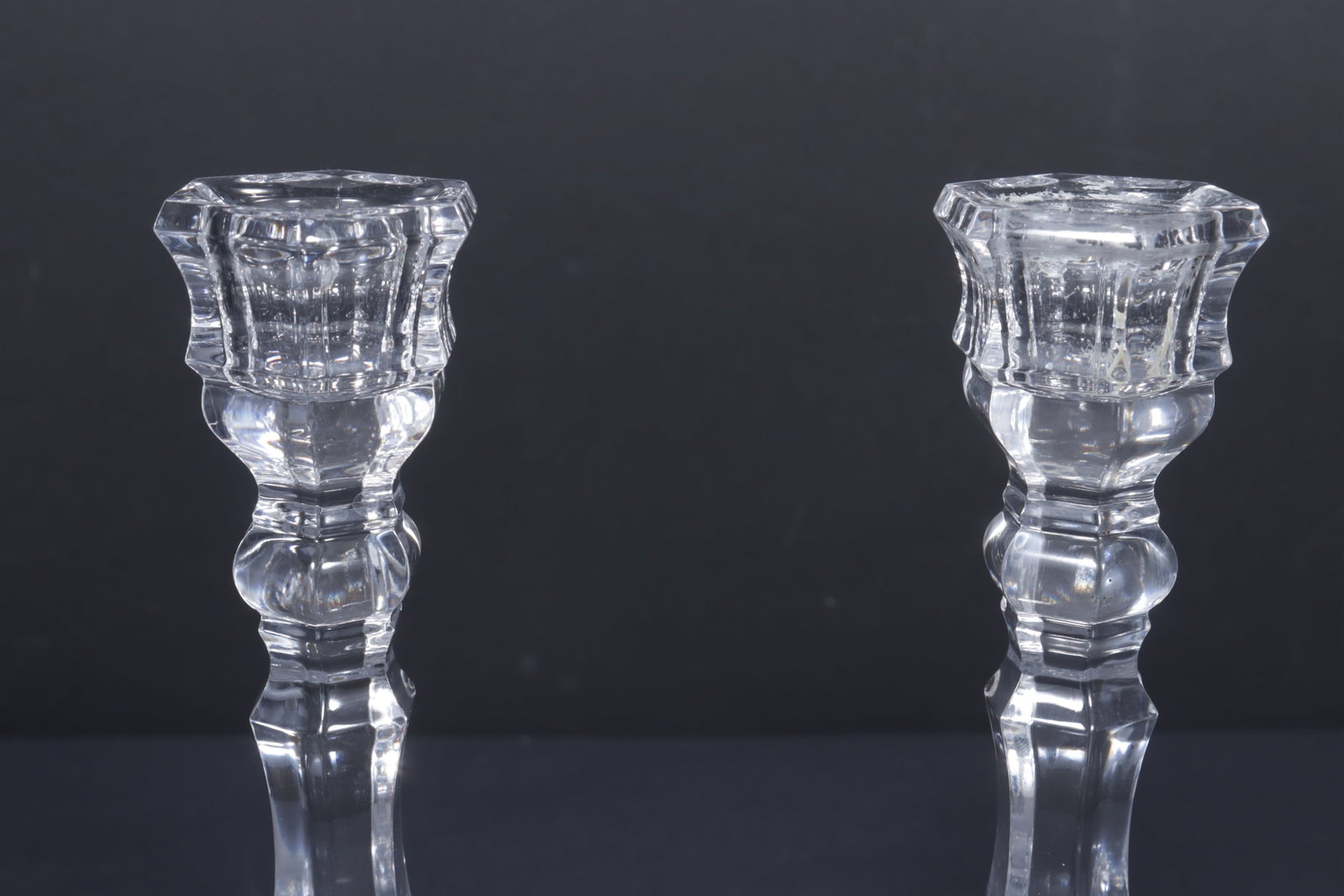 Classical Style Brass & Crystal Candlesticks - 9