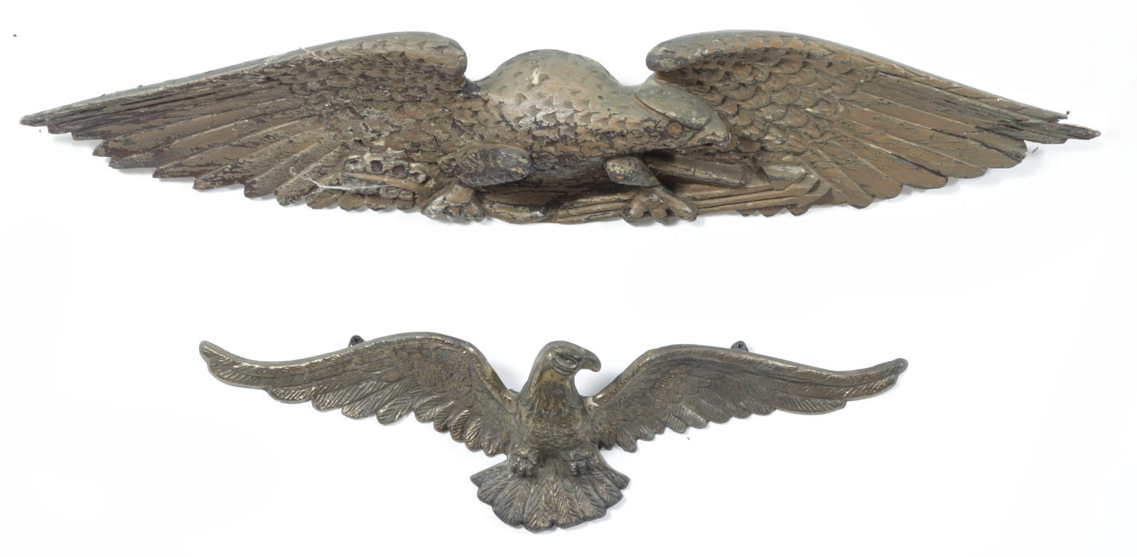 Bellamy Style Eagles: Bellamy Style Gold Painted Pine Eagle & Brass Eagle Wood eagle 28.5" W