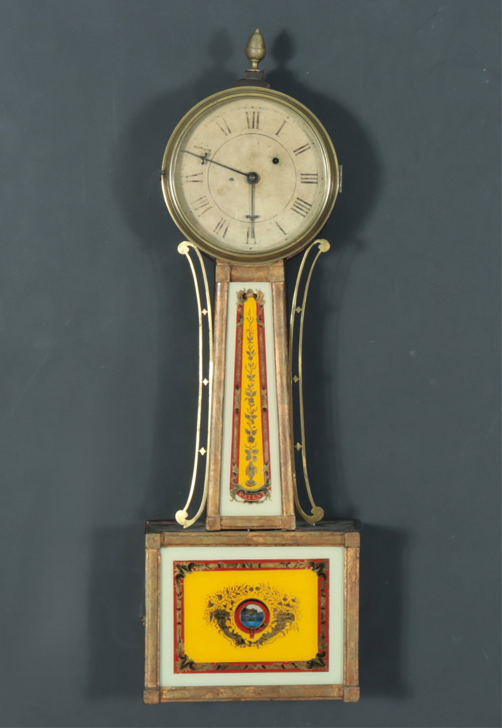 19th C Williards Patent Banjo Clock: American Banjo Clock by Willards Patent, 19th C. Recent overhaul work done in September of 2023. 31" H