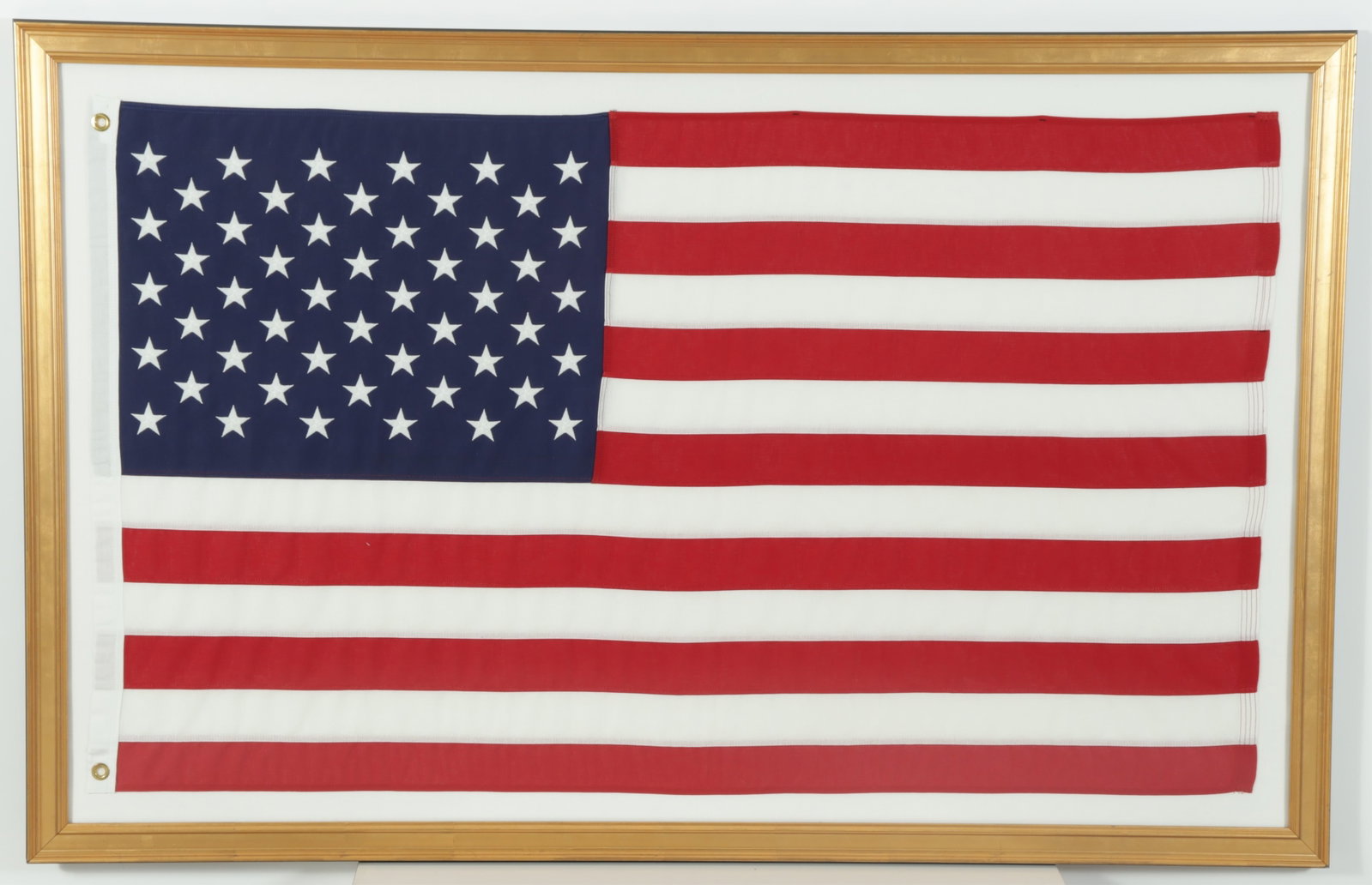 Framed US 50-Star Wool Flag: Framed US 50-Star Wool Flag 42.75" H x 66.75" W