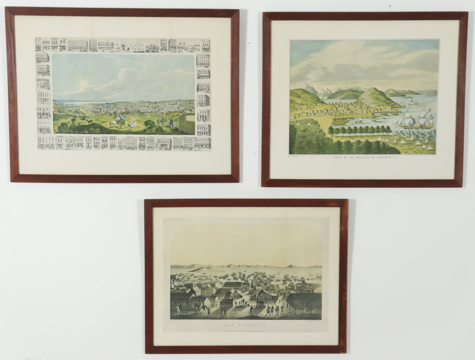 Group of 3 San Francisco Lithographs 19th C (1 of 8)