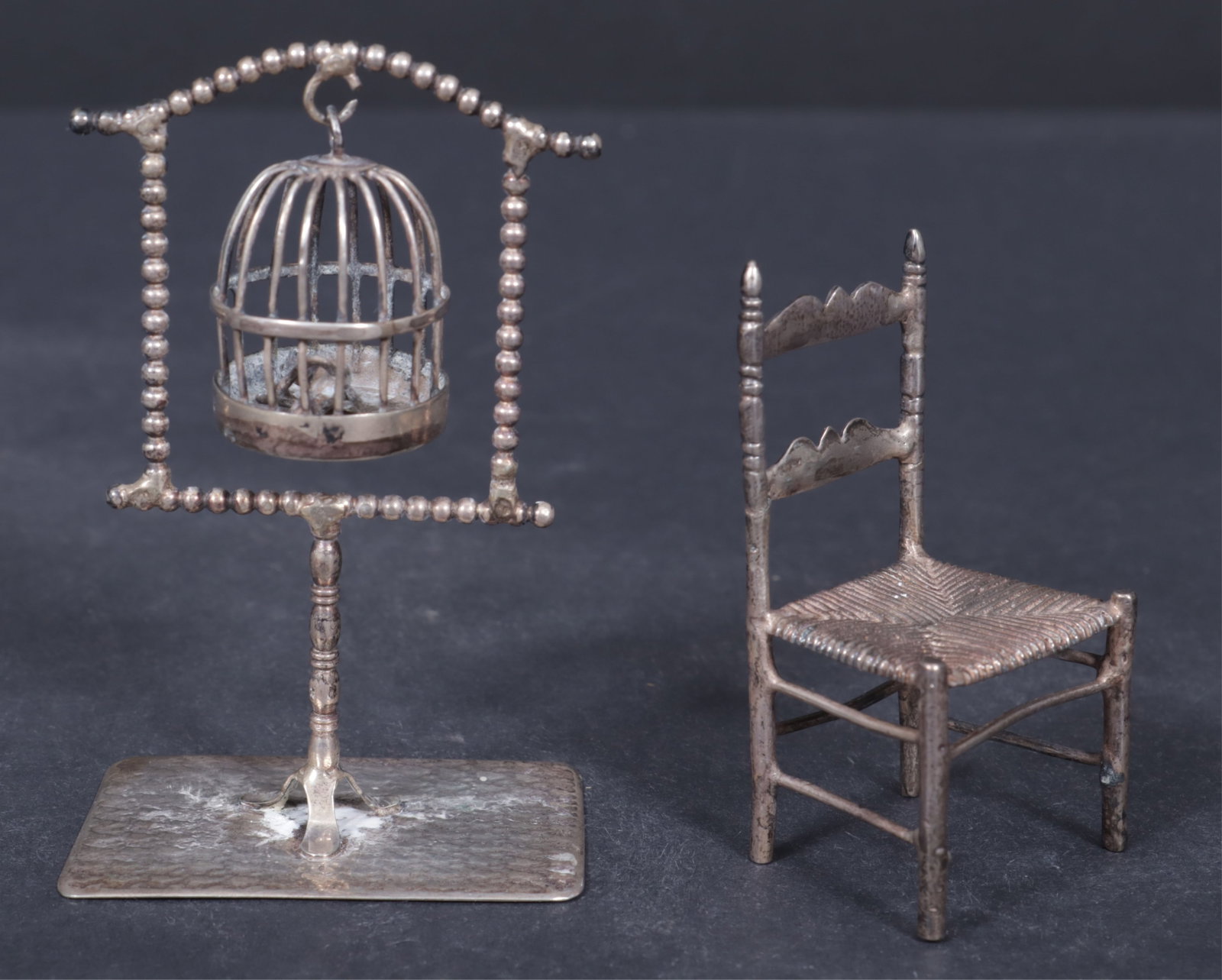 7 Mostly Dutch Sterling Silver Miniature Objects - 2