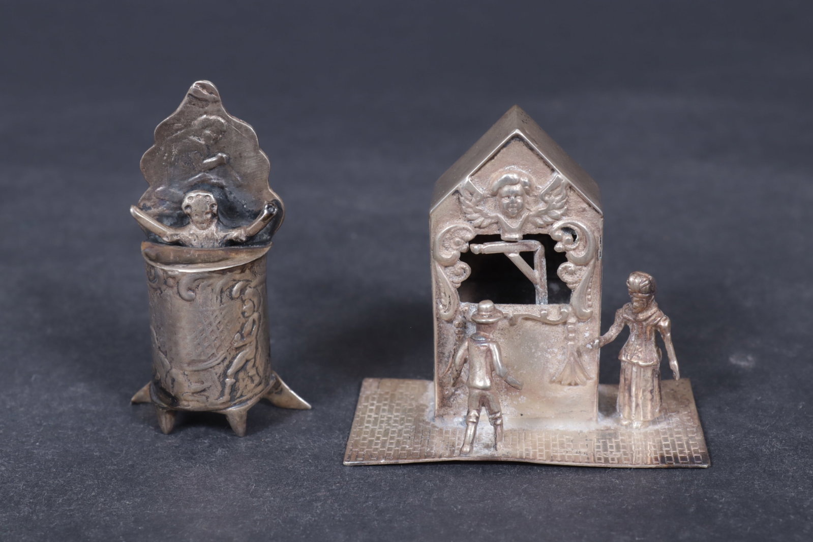 7 Mostly Dutch Sterling Silver Miniature Objects - 5