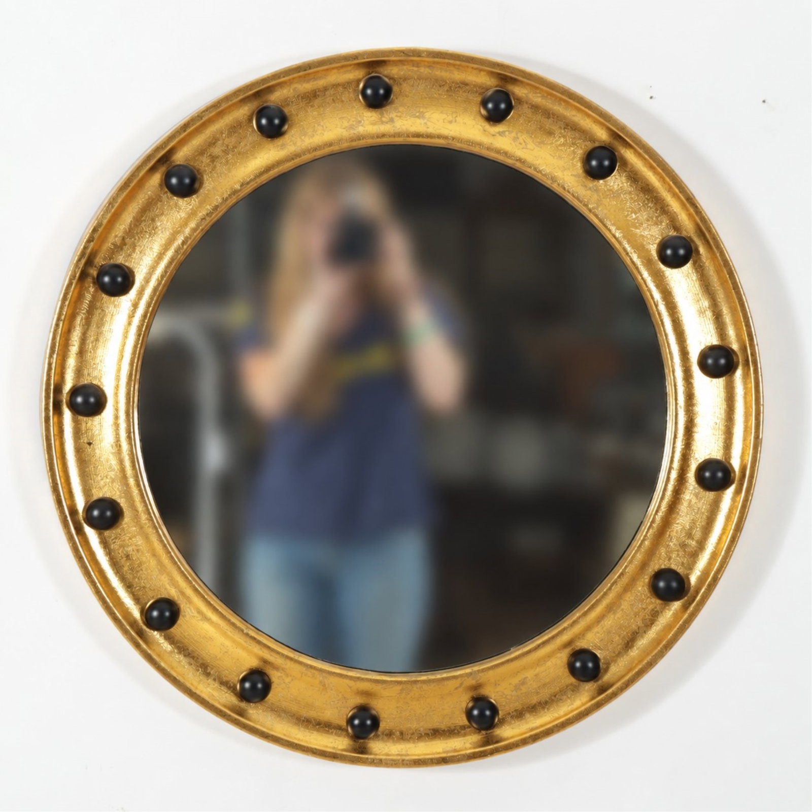 Safavieh Regency Style Gilt Tole Mirror: Safavieh Regency Style Gilt Tole Mirror. 26.75" Dia.