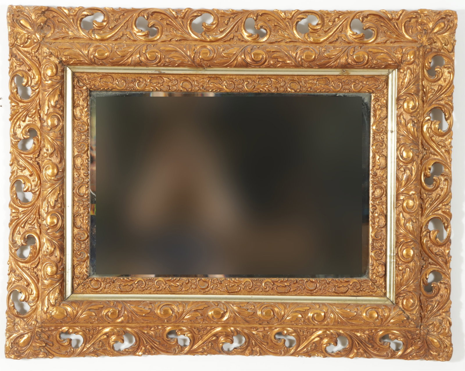 Classical Style Gilt Composition Mirror: Classical Style Gilt Composition Mirror, beveled plate 37" H x 29.25" W